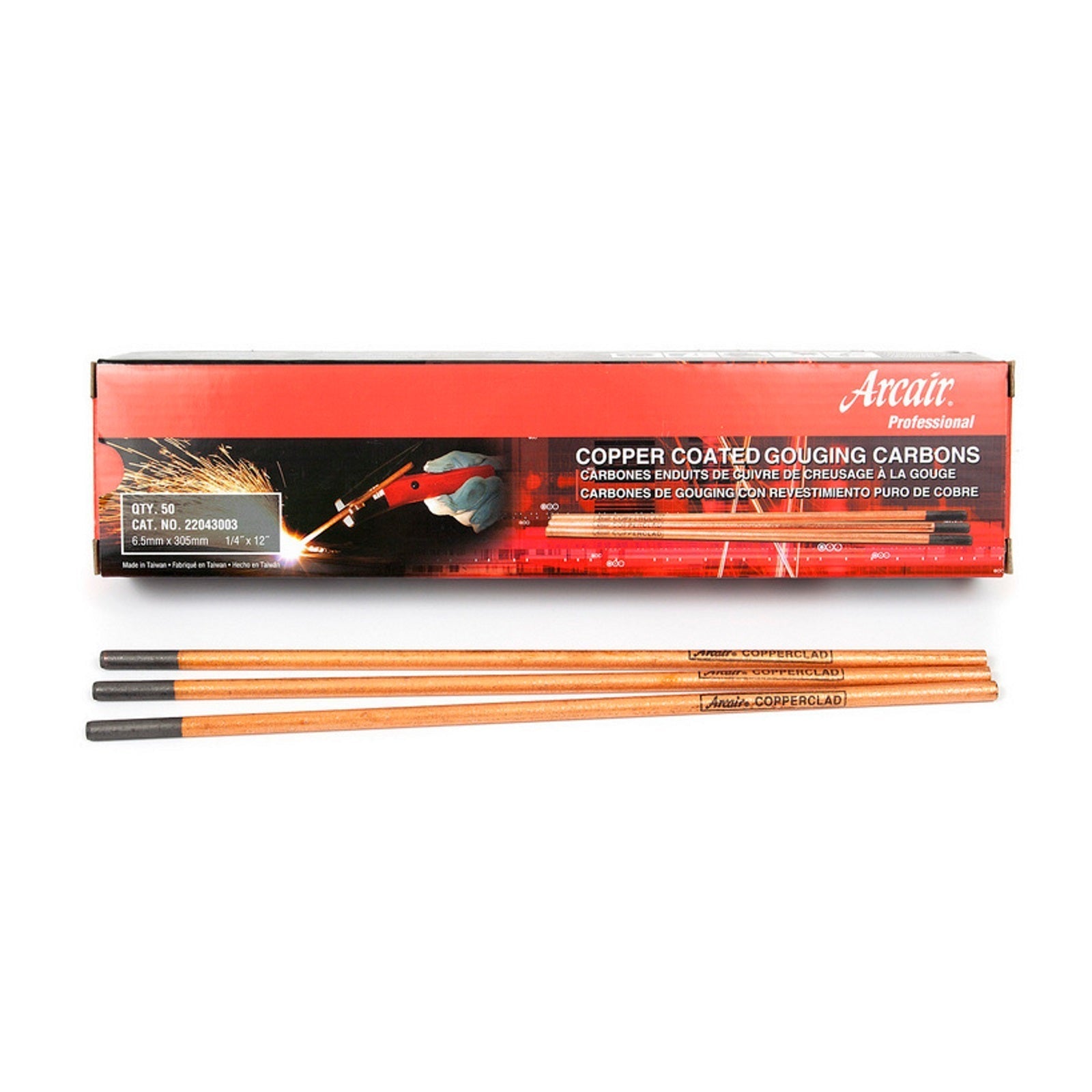 Arcair 1/4 X 12 Hollow Pointed Copperclad Gouging Electrodes (22043003HC)