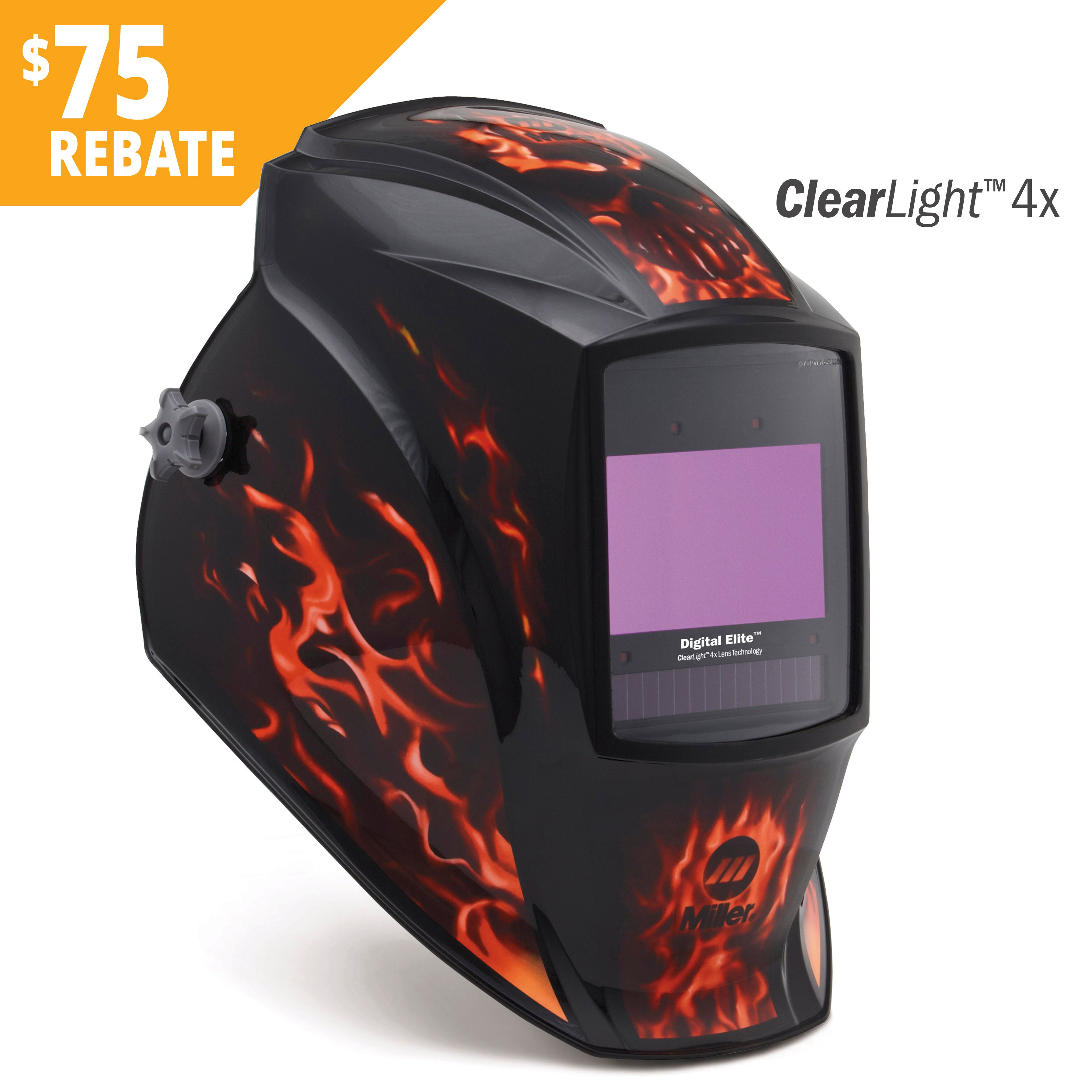 miller digital elite inferno welding helmet w/clearlight 4x lens