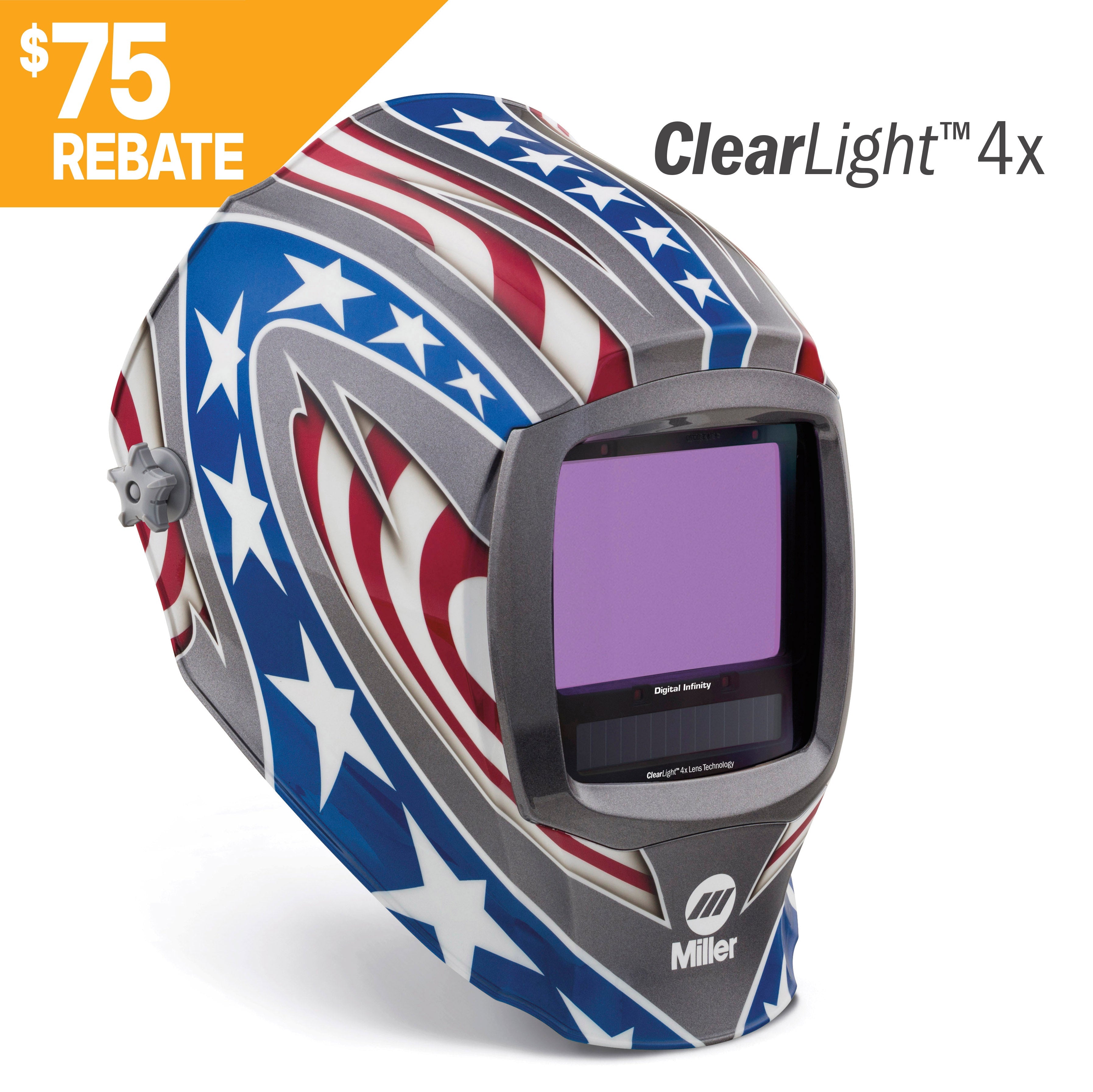 Miller Digital Infinity Stars & Stripes Welding Helmet w/ClearLight 4X Lens (296780)