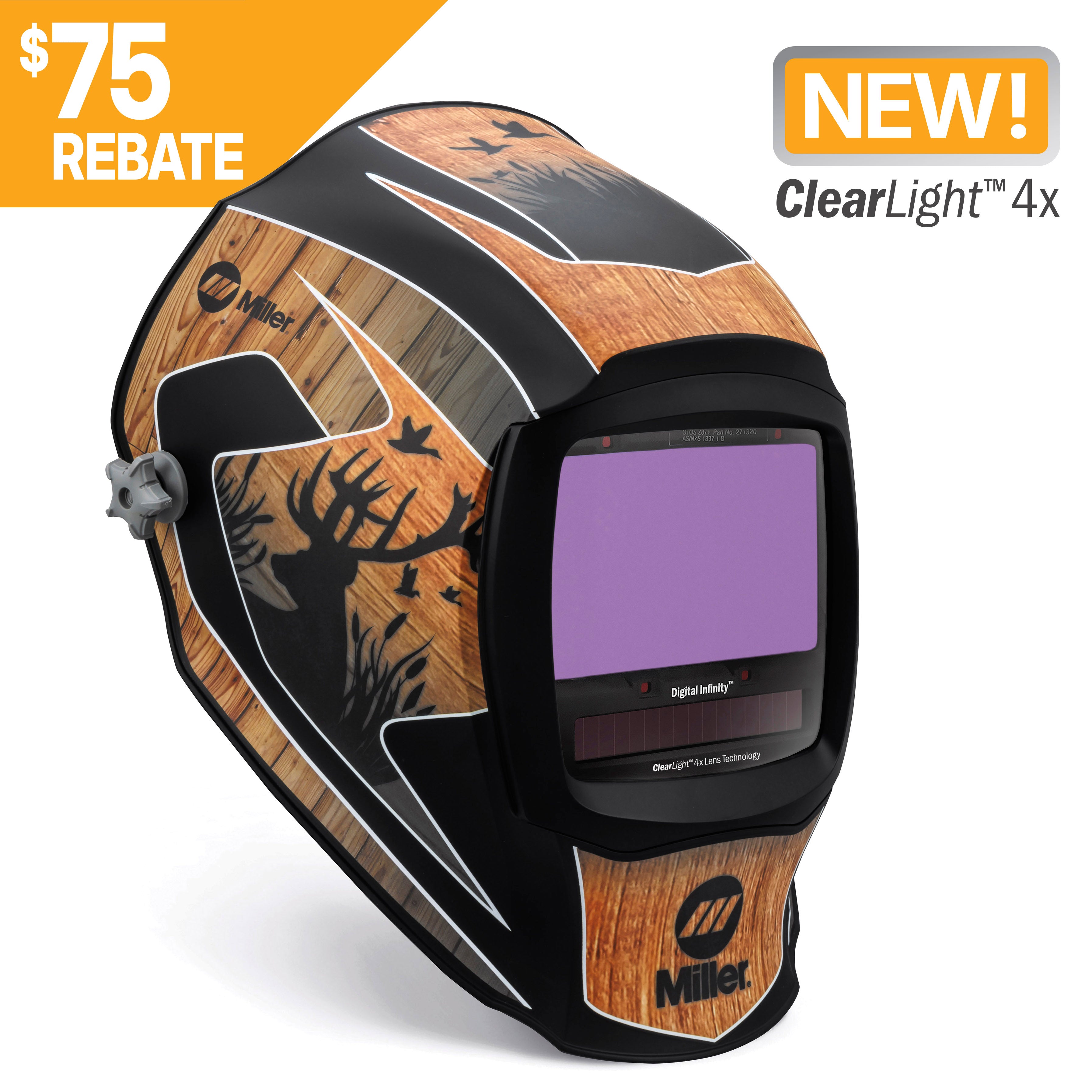 Miller Digital Infinity Outdoorsman Welding Helmet w/ClearLight 4X Lens (296783)