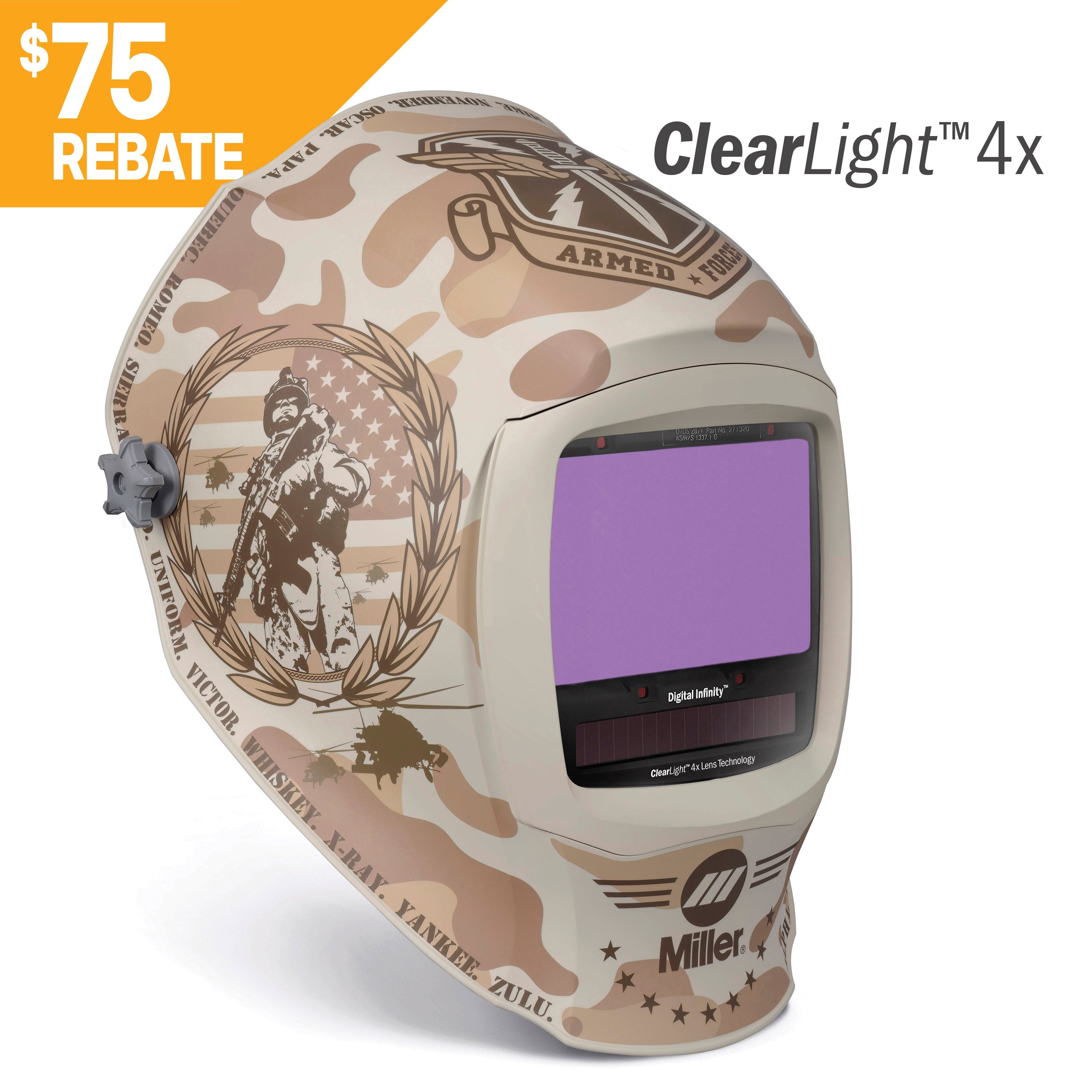 Miller Digital Infinity Honor Welding Helmet w/ClearLight 4X Lens (296785)