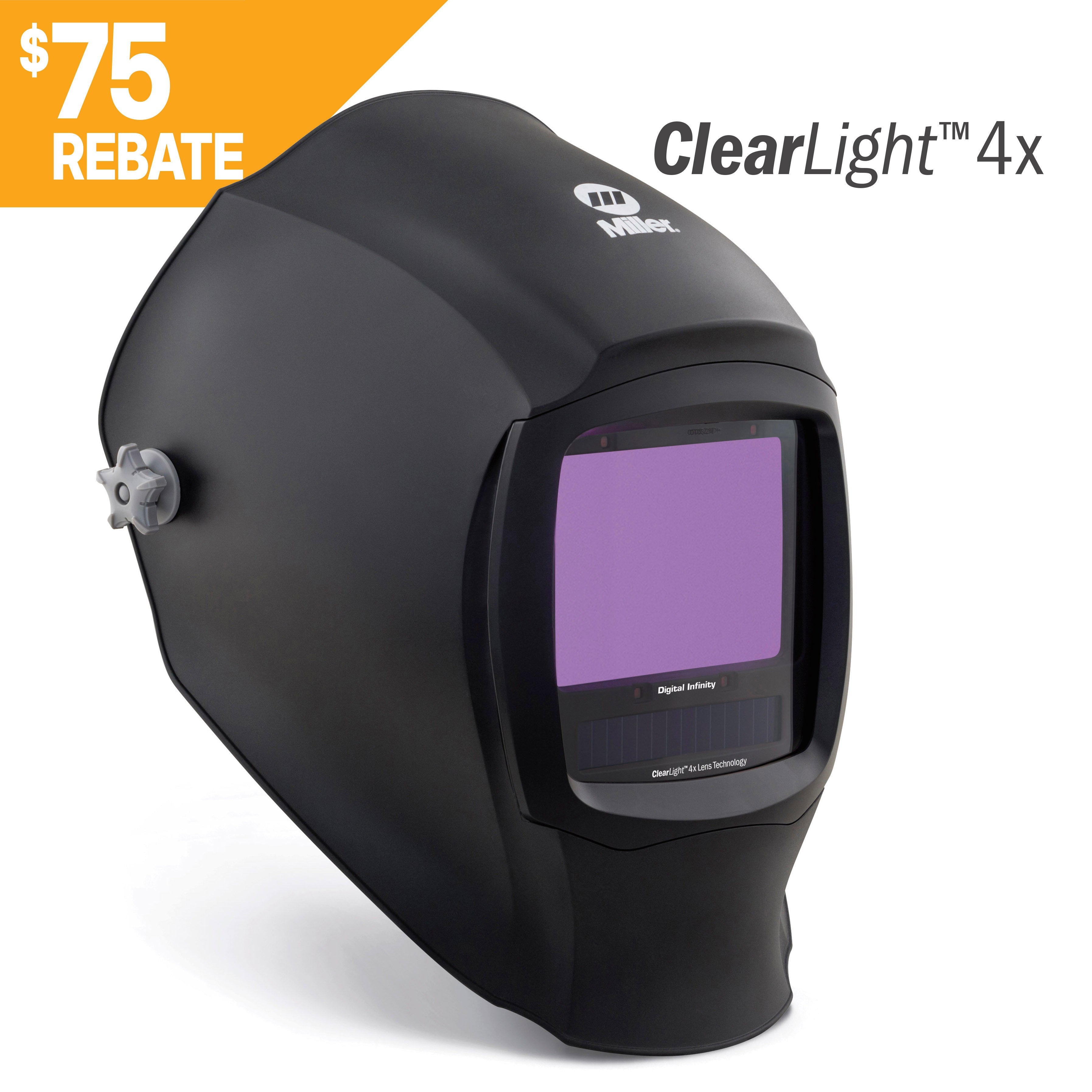 Miller Digital Infinity Black Welding Helmet w/ClearLight 4X Lens (296786)
