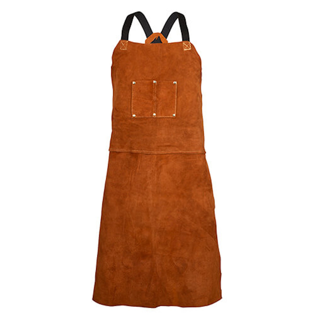 Tillman 3836 Bib Welding Apron with black straps and front pocket displayed on a white background.