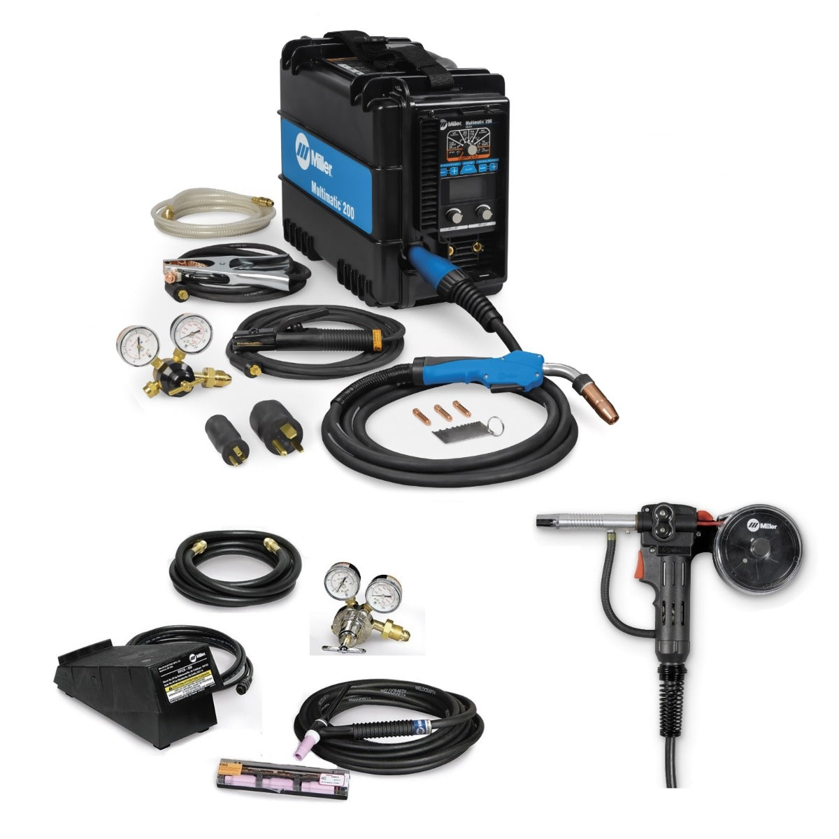 Miller Multimatic 200 Multiprocess Welder, TIG Kit, and Spoolgun (907518)
