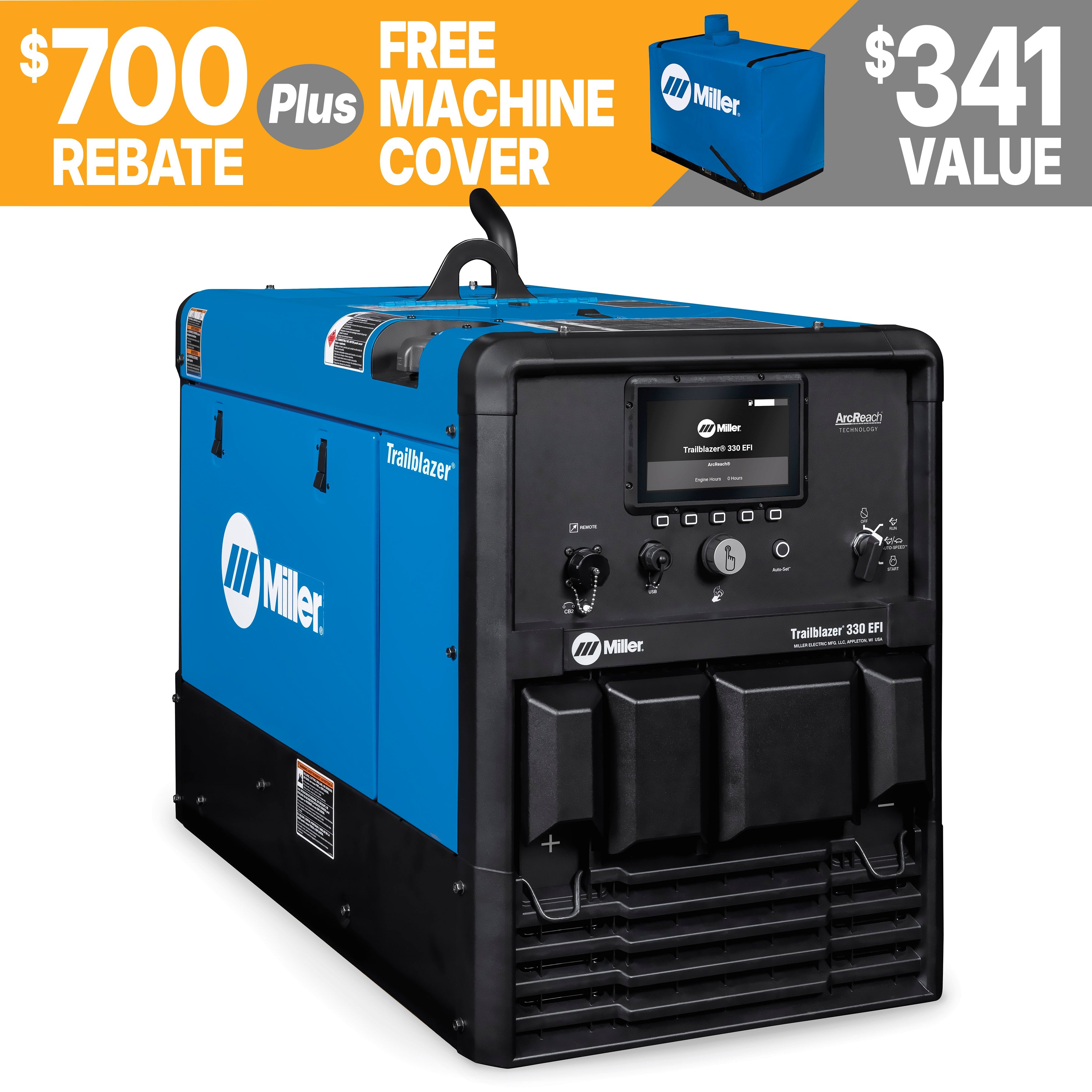 Miller Trailblazer 330 EFI Welder/Generator w/Excel Power (907832001)