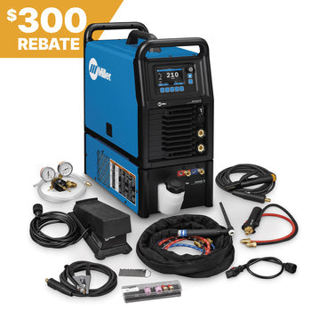 Miller Syncrowave 212 AC/DC TIG Welder 951000201 with accessories, water cooled; 300 rebate label at top left.