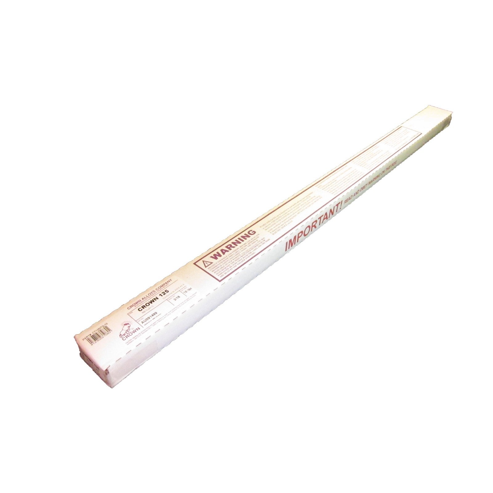 Crown Alloy 3/16 x 36" CROWN 125 - 10# Bare Low-Fuming Bronze (RB CuZn-C) BRAZING 10 lb BOX (CT125/TQ-10)