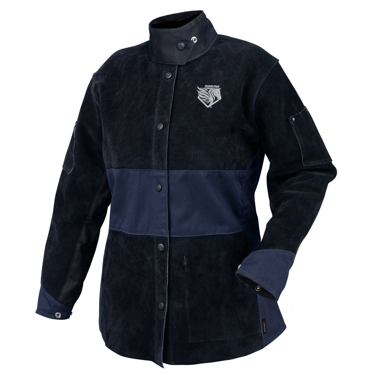revco black stallion angelfire women navy & black hybrid welding jacket
