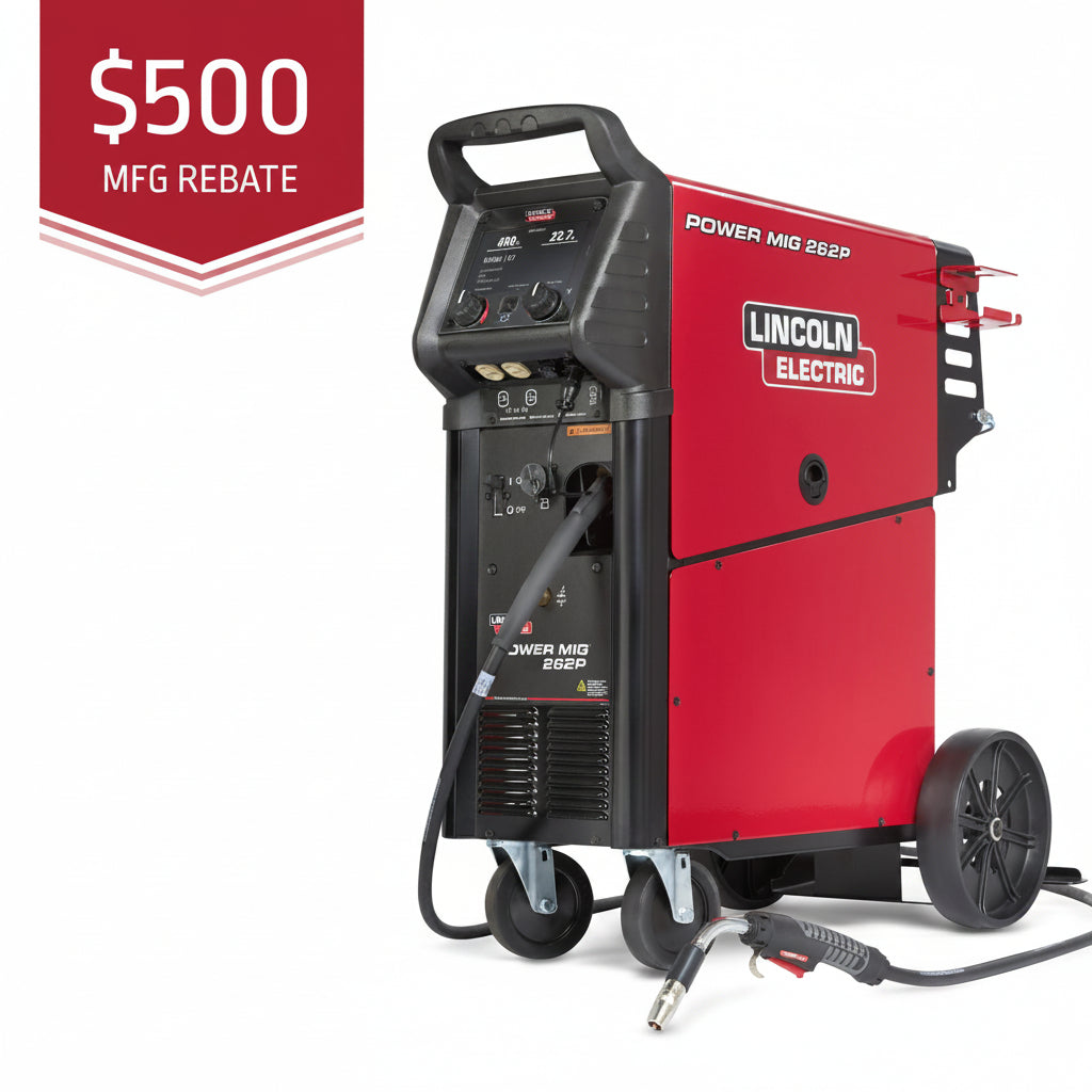 Lincoln Power Mig 262P Pulsed MIG Welder K5378-1, 500 rebate, ArcFX Tech, free cover offers.