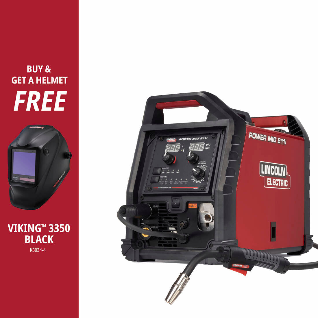 power mig 211i with helmet