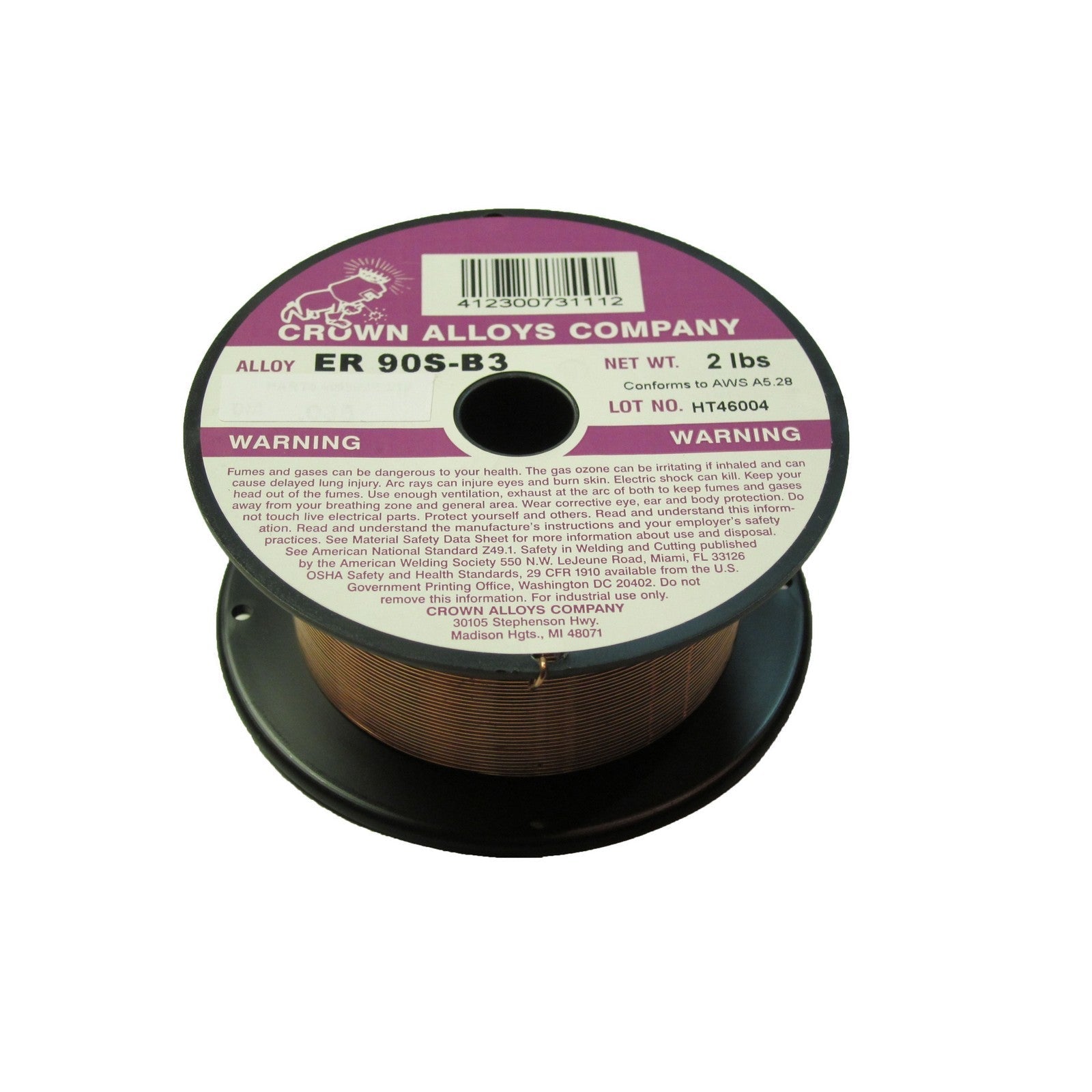 Crown Alloy .045 x 2# ER 90S-B3 Chrome-Moly MIG 2 lb SPOOL (MS90SB3/1G)