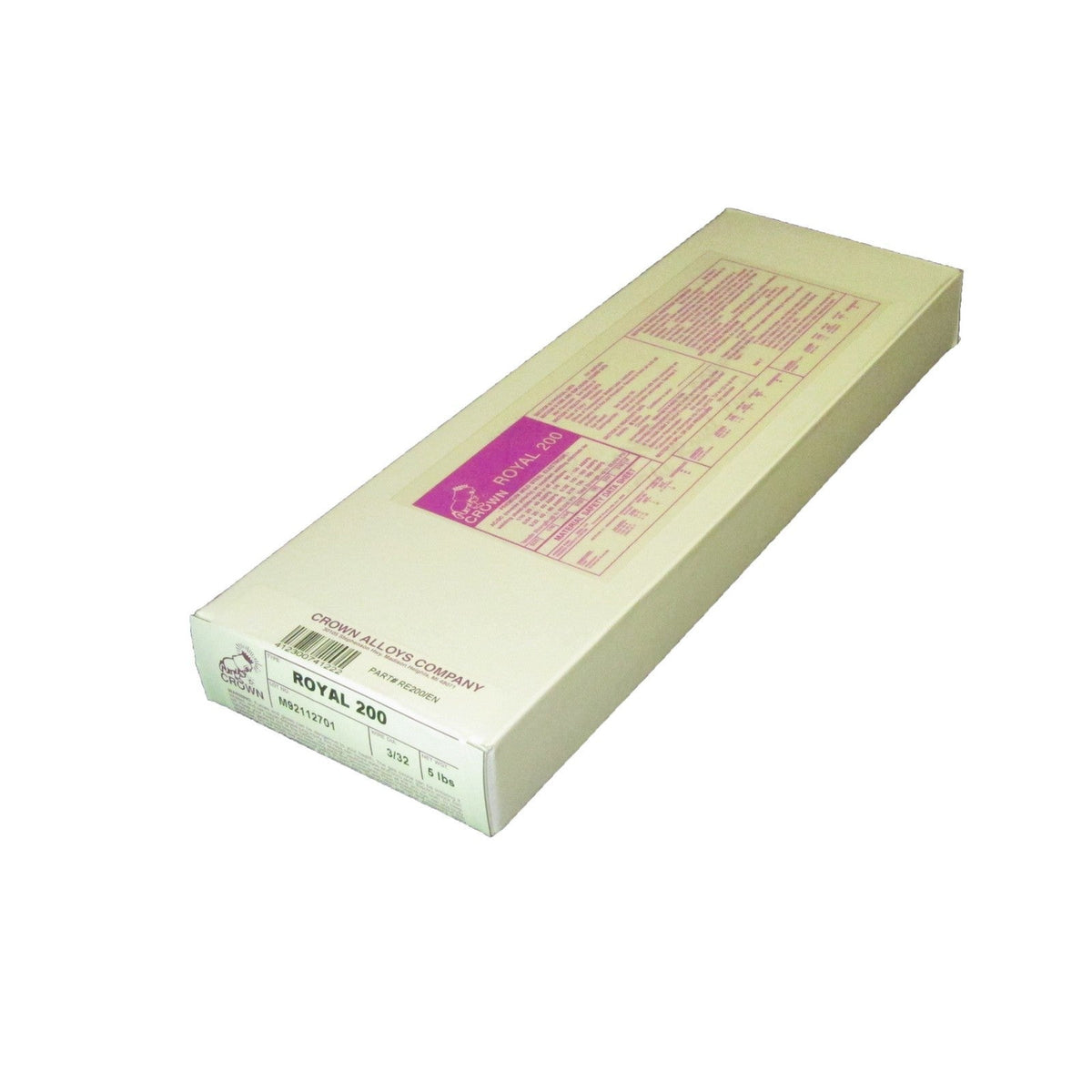Crown Alloy 3/32 ROYAL 200 Premium Steel ELECTRODE 5 lb BOX (RE200/EN)