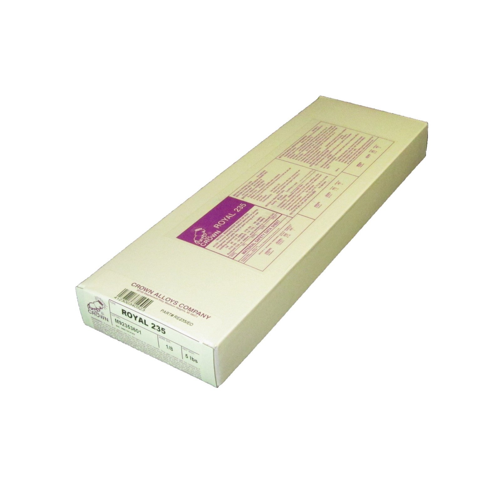 Crown Alloy 1/8 ROYAL 235 Nickel-Manganese ELECTRODE 5 lb BOX (RE235/EO)