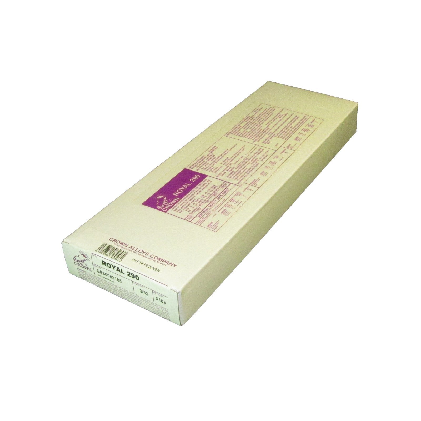 Crown Alloy 3/32 ROYAL 290 Premium High Nickel ELECTRODE 5 lb BOX (RE290/EN)