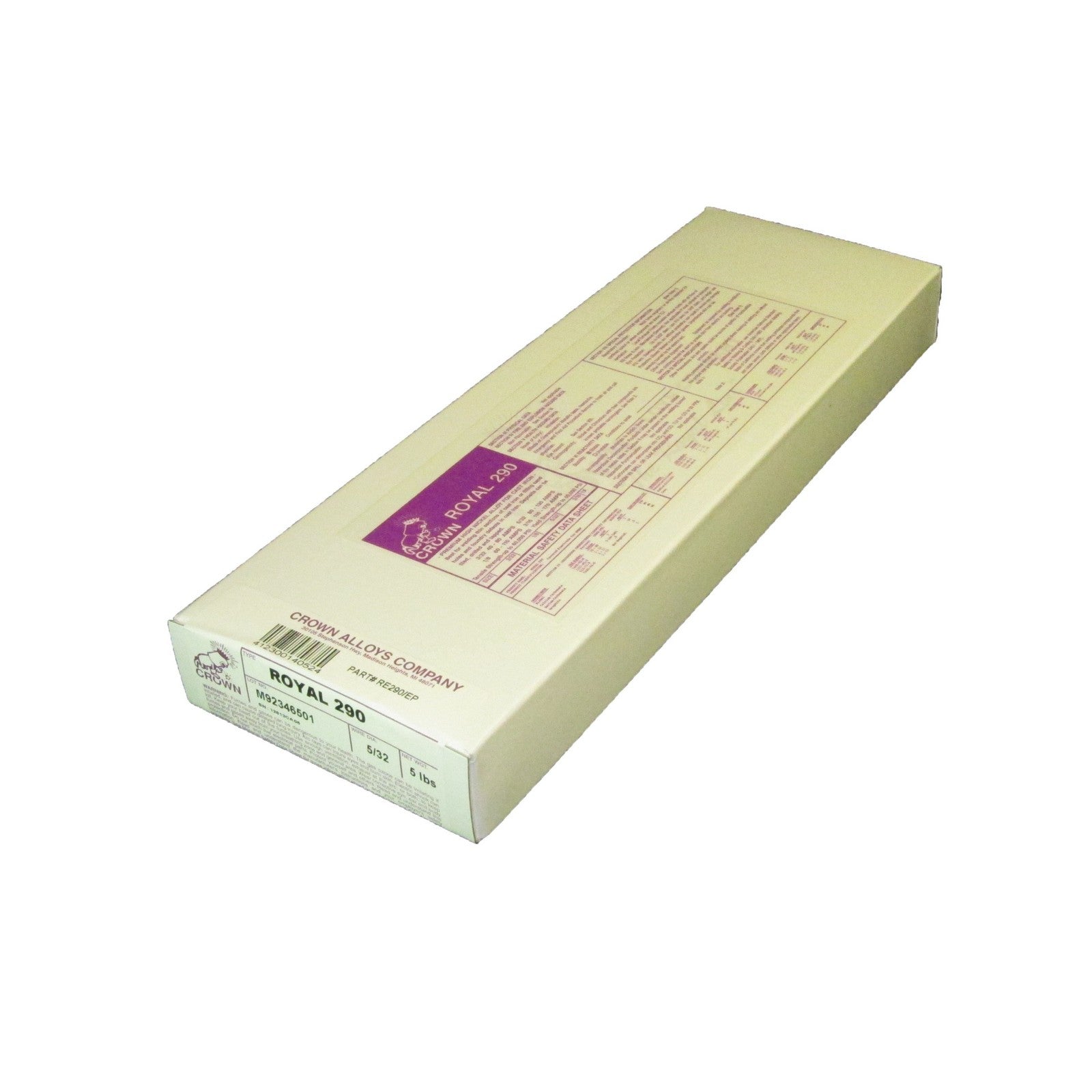 Crown Alloy 5/32 ROYAL 290 Premium High Nickel ELECTRODE 5 lb BOX (RE290/EP)