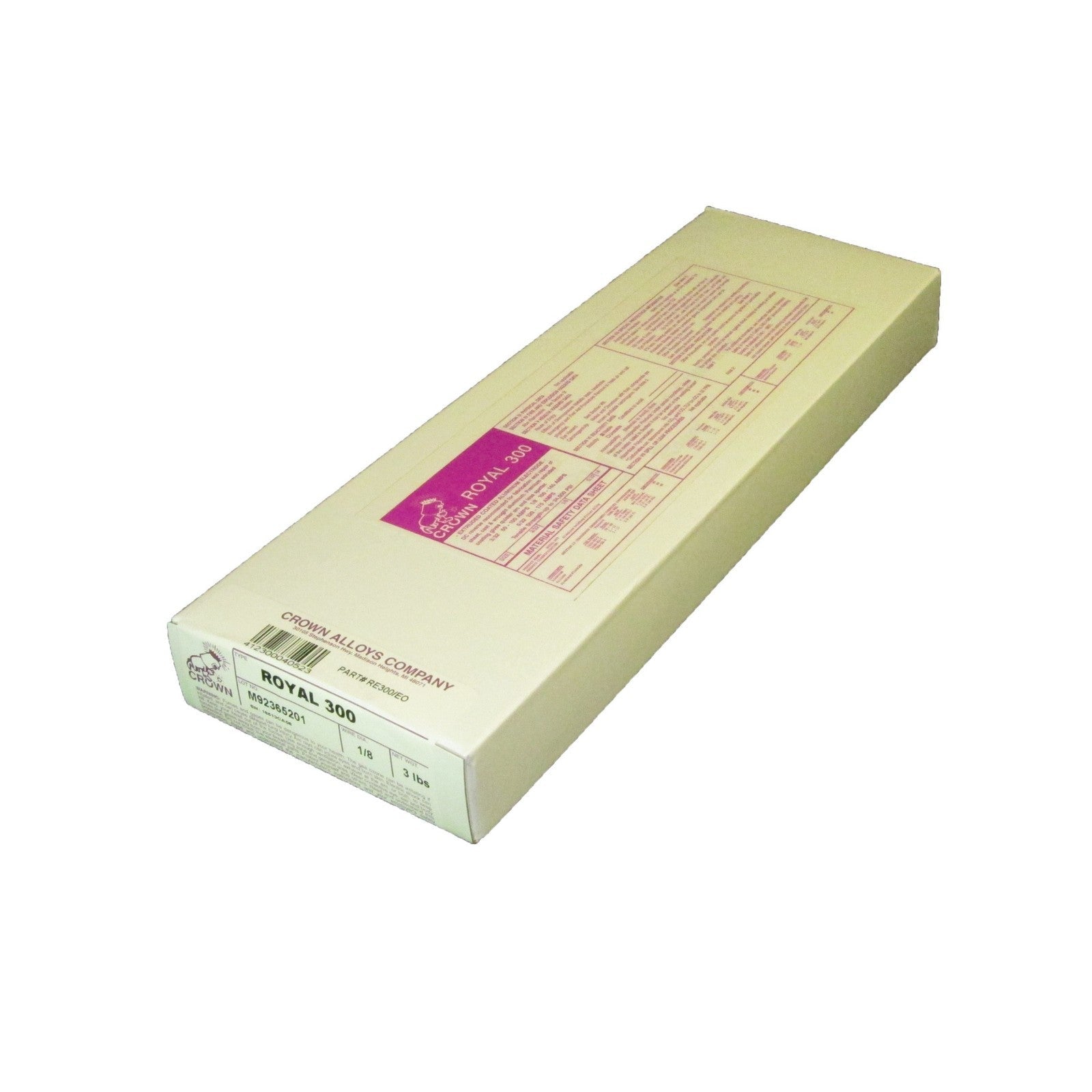 Crown Alloy 1/8 ROYAL 300 Aluminum ELECTRODE 3 lb BOX (RE300/EO)