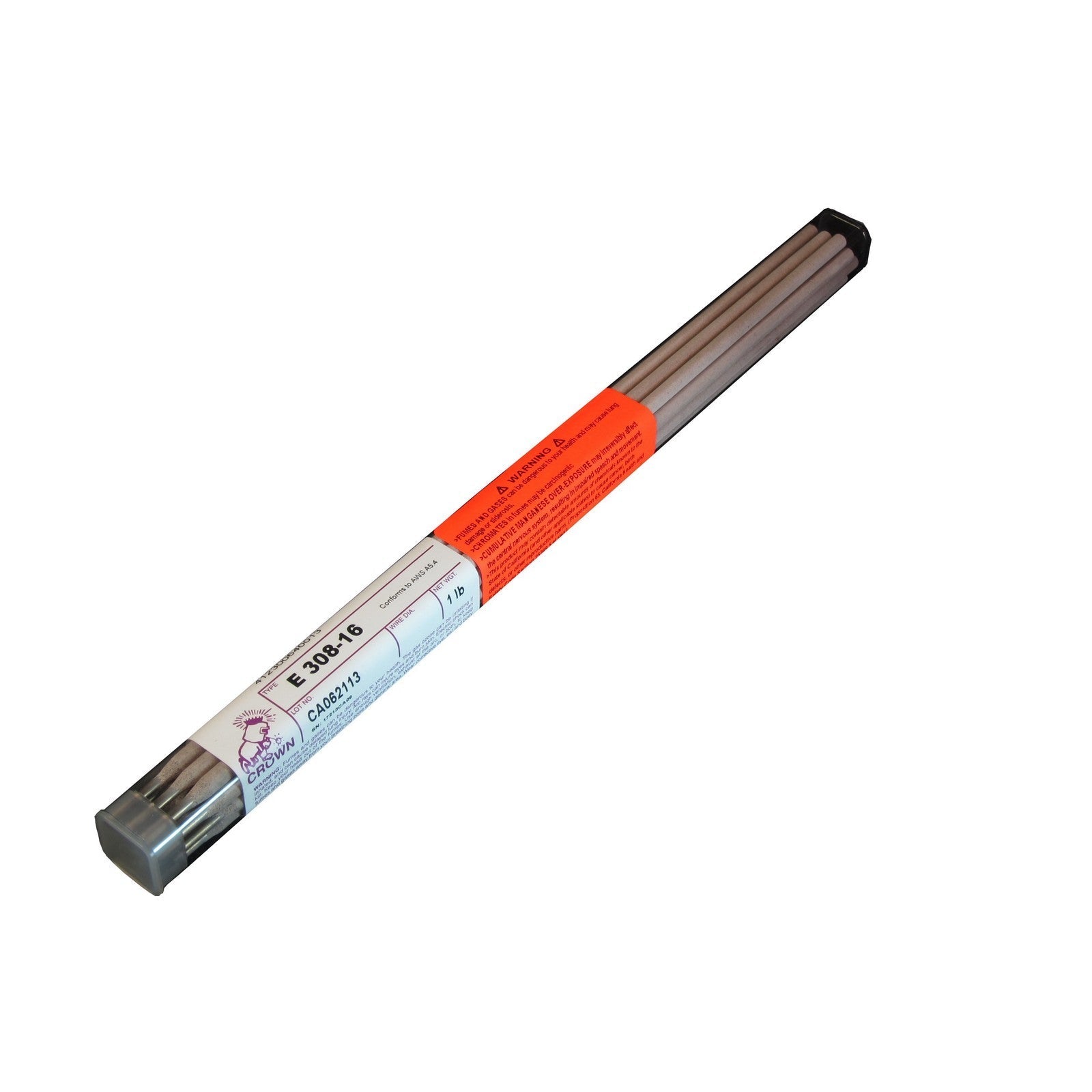 Crown Alloy 5/32 E 308-16 BR.PKG. Stainless Steel ELECTRODE 1 lb TUBE (SE308/EP-BP)