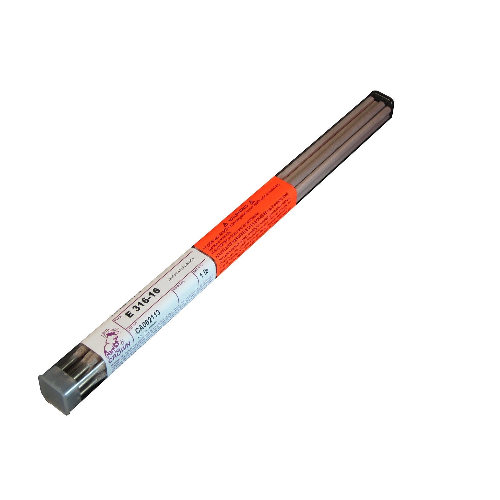 Crown Alloy 1/8 E 316-16 BR.PKG. Stainless Steel ELECTRODE 1 lb TUBE (SE316/EO-BP)