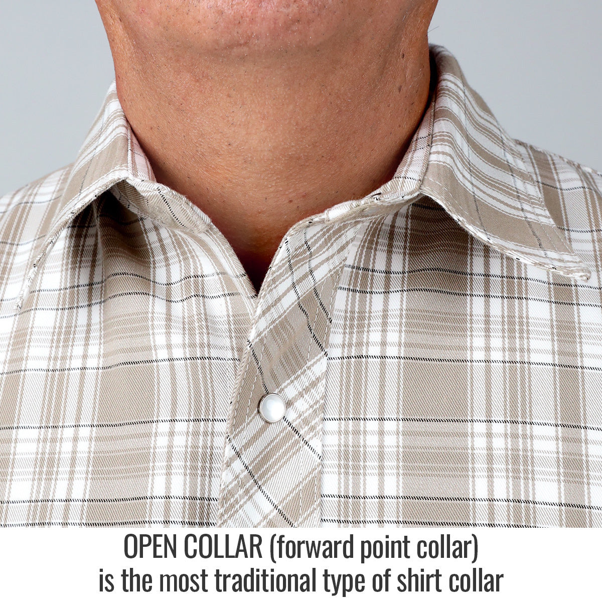 revco black stallion khaki plaid cotton work shirt open collar