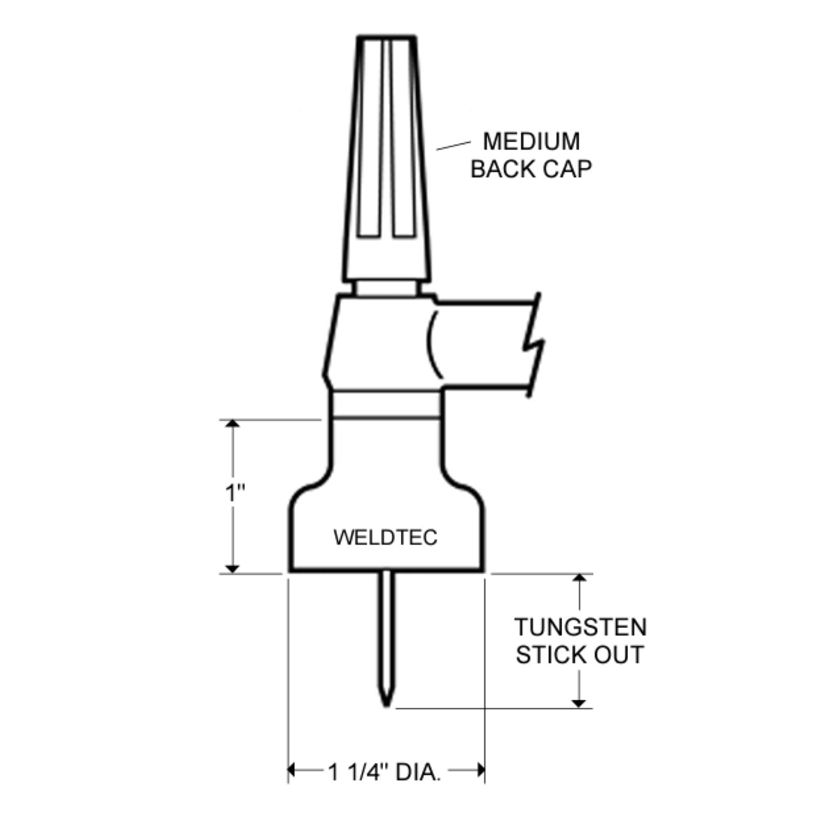 Weldtec Champagne II Super Size TIG Nozzle Kit for 9, 20 Torches (K53CN2)