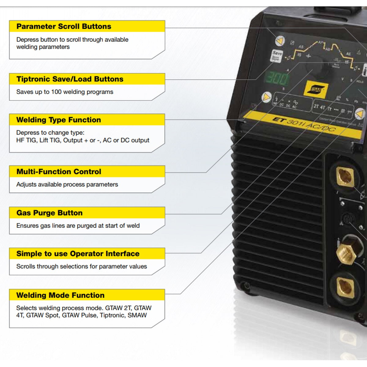 ESAB ET 301I AC/DC TIG/Stick Welder (W1009400)