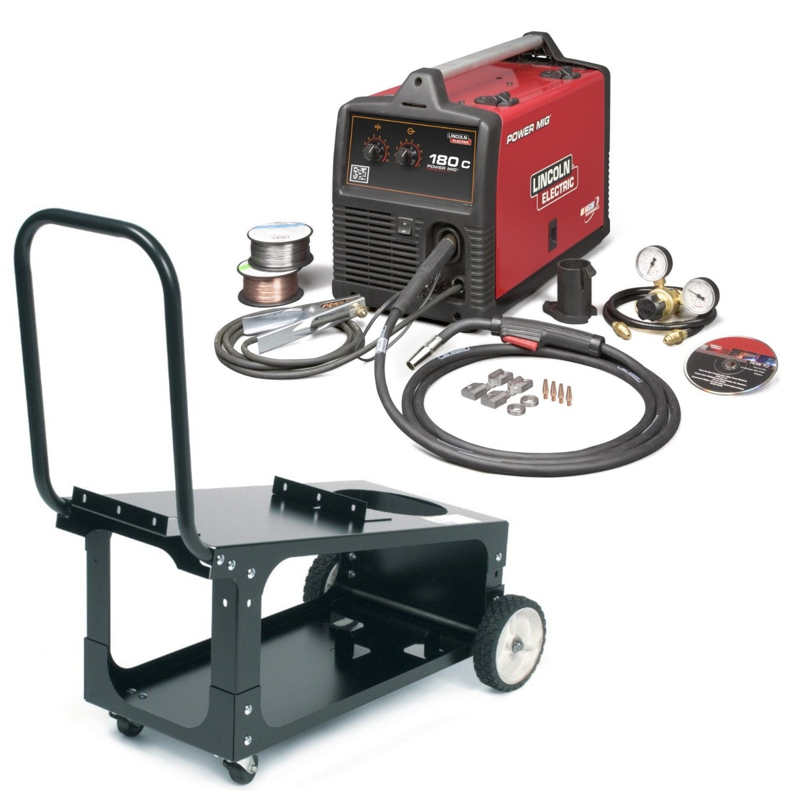 Lincoln Power MIG 180C MIG Welder Pkg. with Economy Cart (K2473-2, K2275-1)
