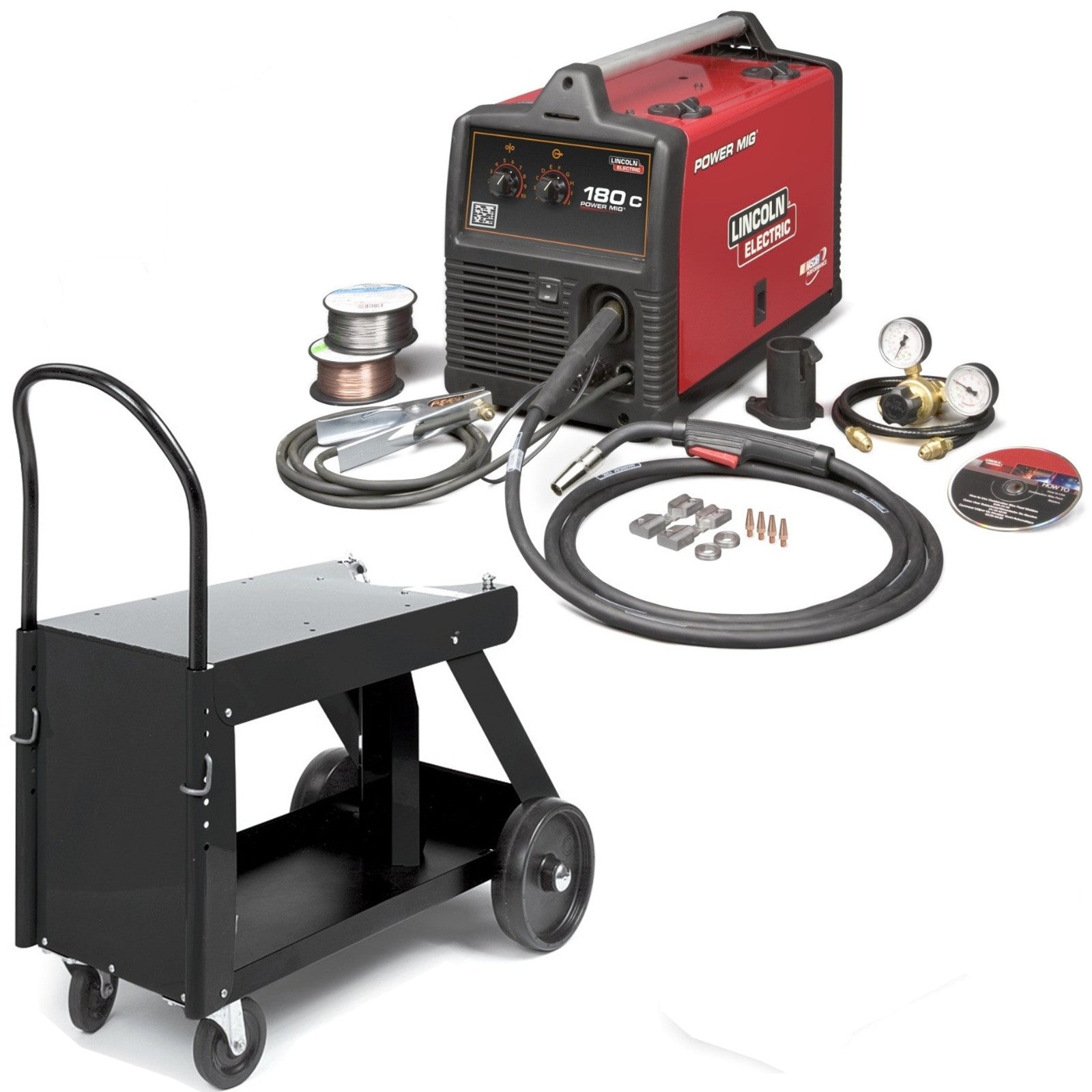 Lincoln Power MIG 180C MIG Welder Pkg. With Deluxe Cart K520 (K2473-2)