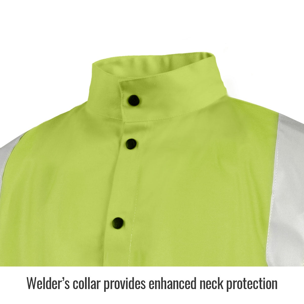 Revco Black Stallion 9oz Lime Safety Welding Jacket w/FR Reflective Tape (JF1012-LM)