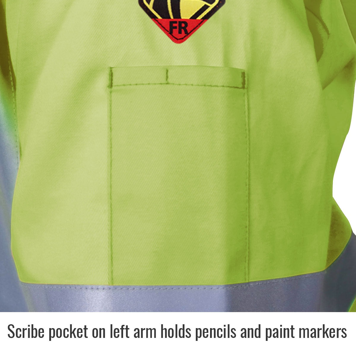 Revco Black Stallion 9oz Lime Safety Welding Jacket w/FR Reflective Tape (JF1012-LM)