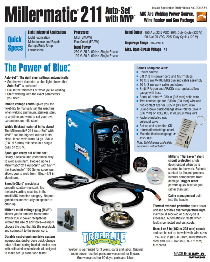 Miller Millermatic 211 MIG Welder with Auto-Set (907422)
