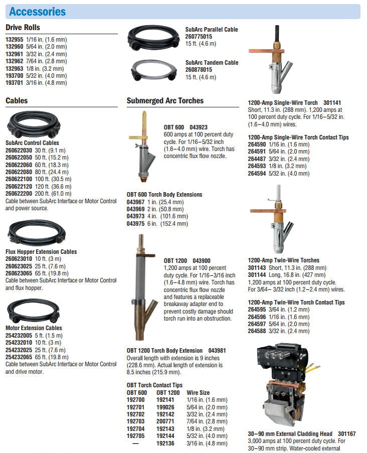 Miller OBT 1200 SubArc Torch (043900)