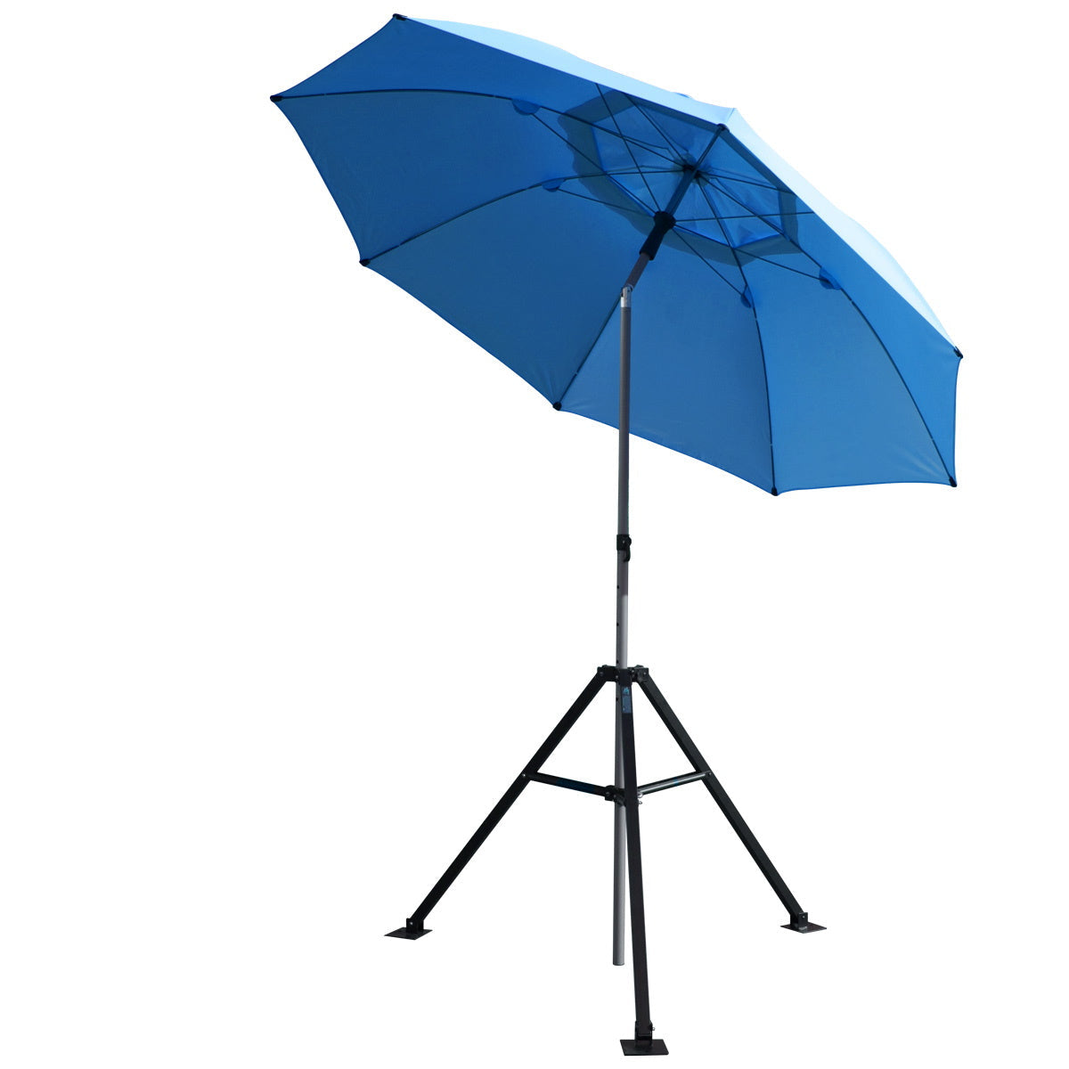Revco Black Stallion Blue FR Industrial Umbrella with Stand (UB250-BLU)