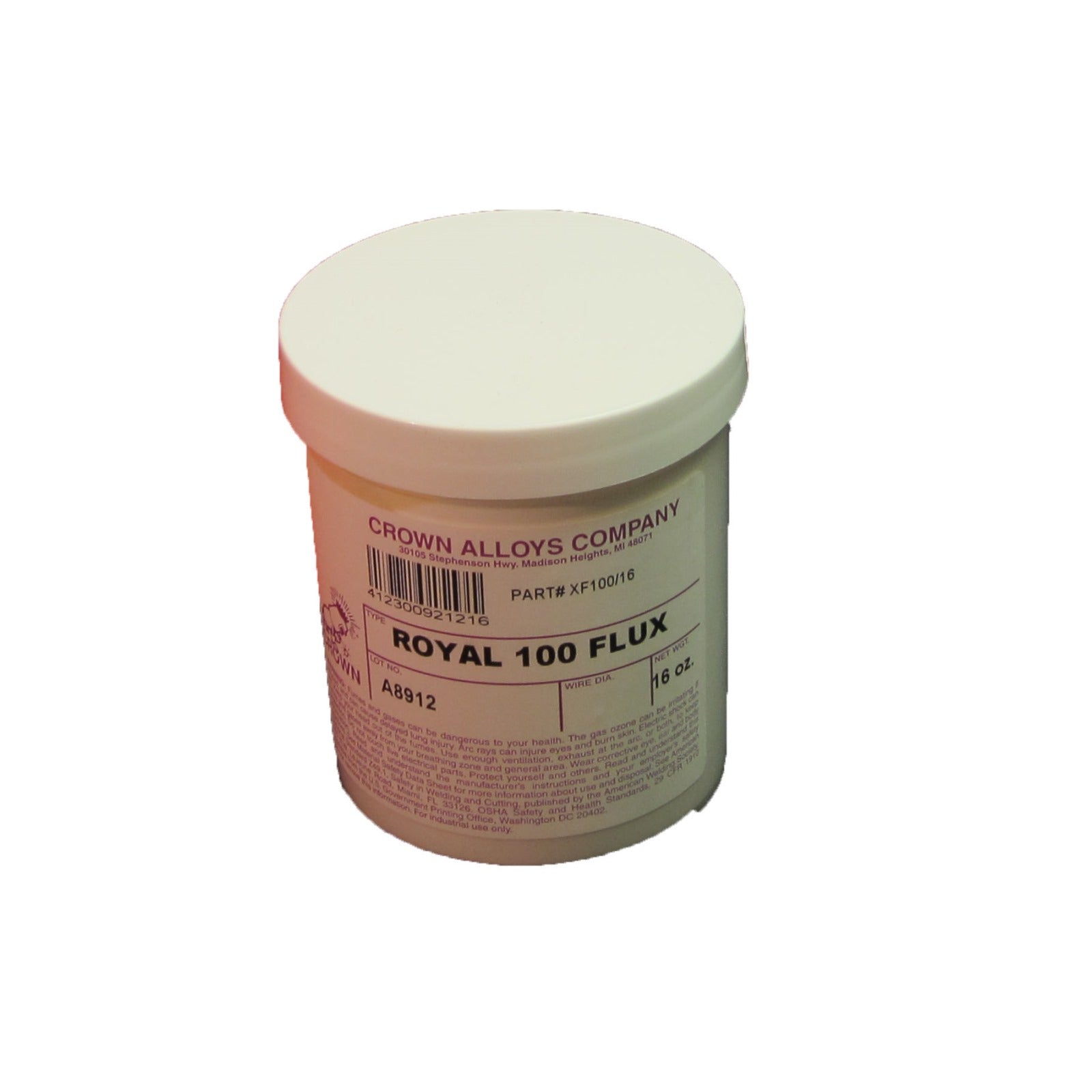 Crown Alloy 16oz #100 AL-BRAZING FLUX Aluminum Brazing FLUX 16 oz JAR (XF100/16)
