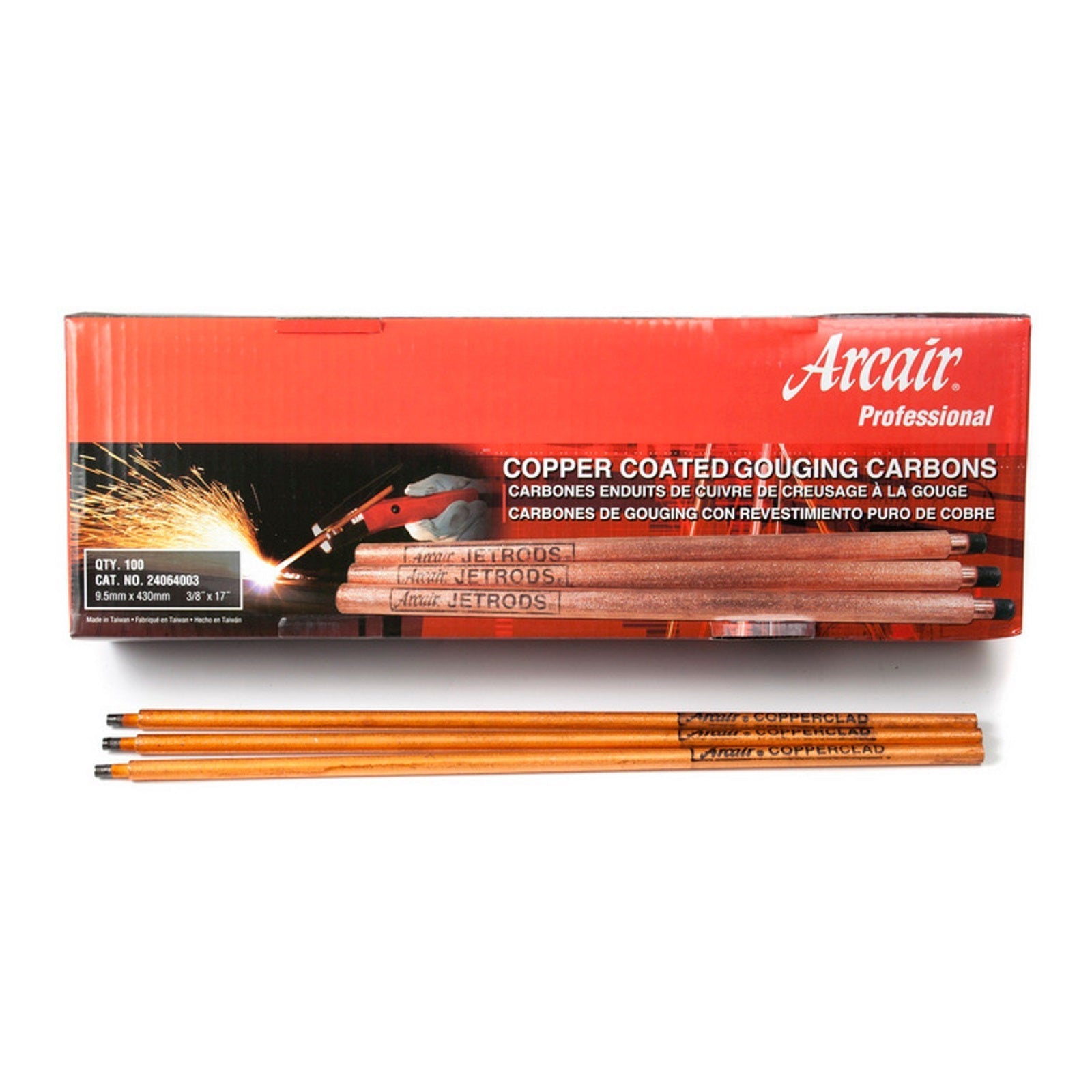 Arcair 3/8 X 17 Jointed Jetrod Copperclad Gouging Electrodes (24064003)