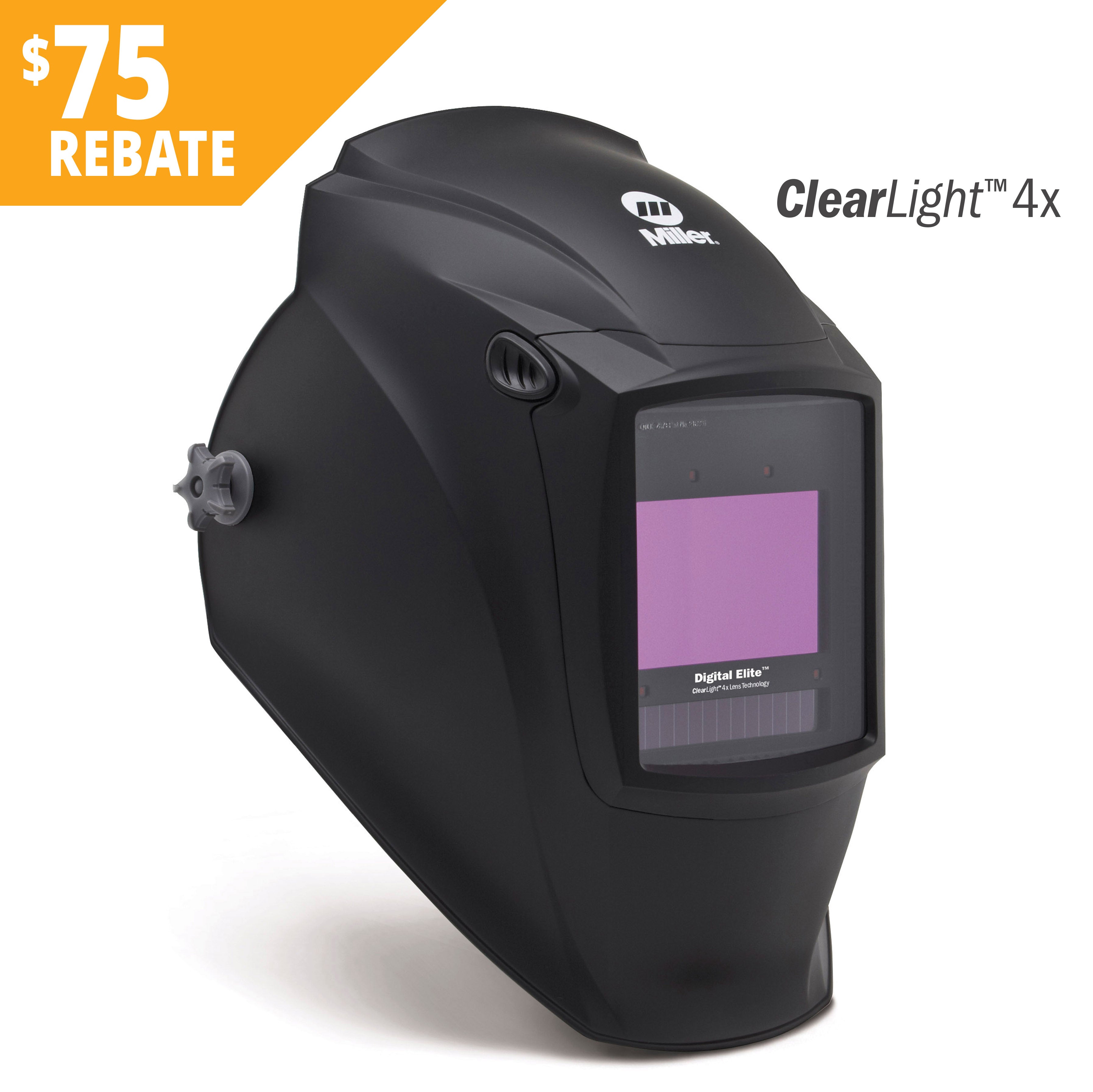 Miller Digital Elite Black Welding Helmet w/ClearLight 4X Lens (296765)