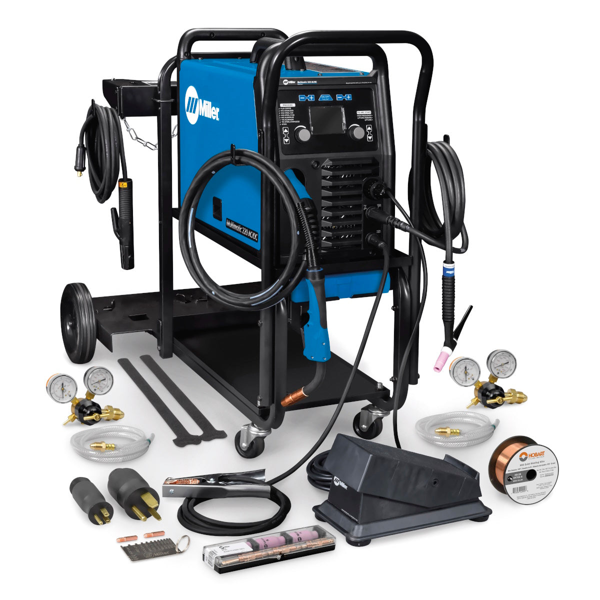 Miller Multimatic 220 AC/DC Welder w/Dual Cart and Wireless Foot Control (951000104)