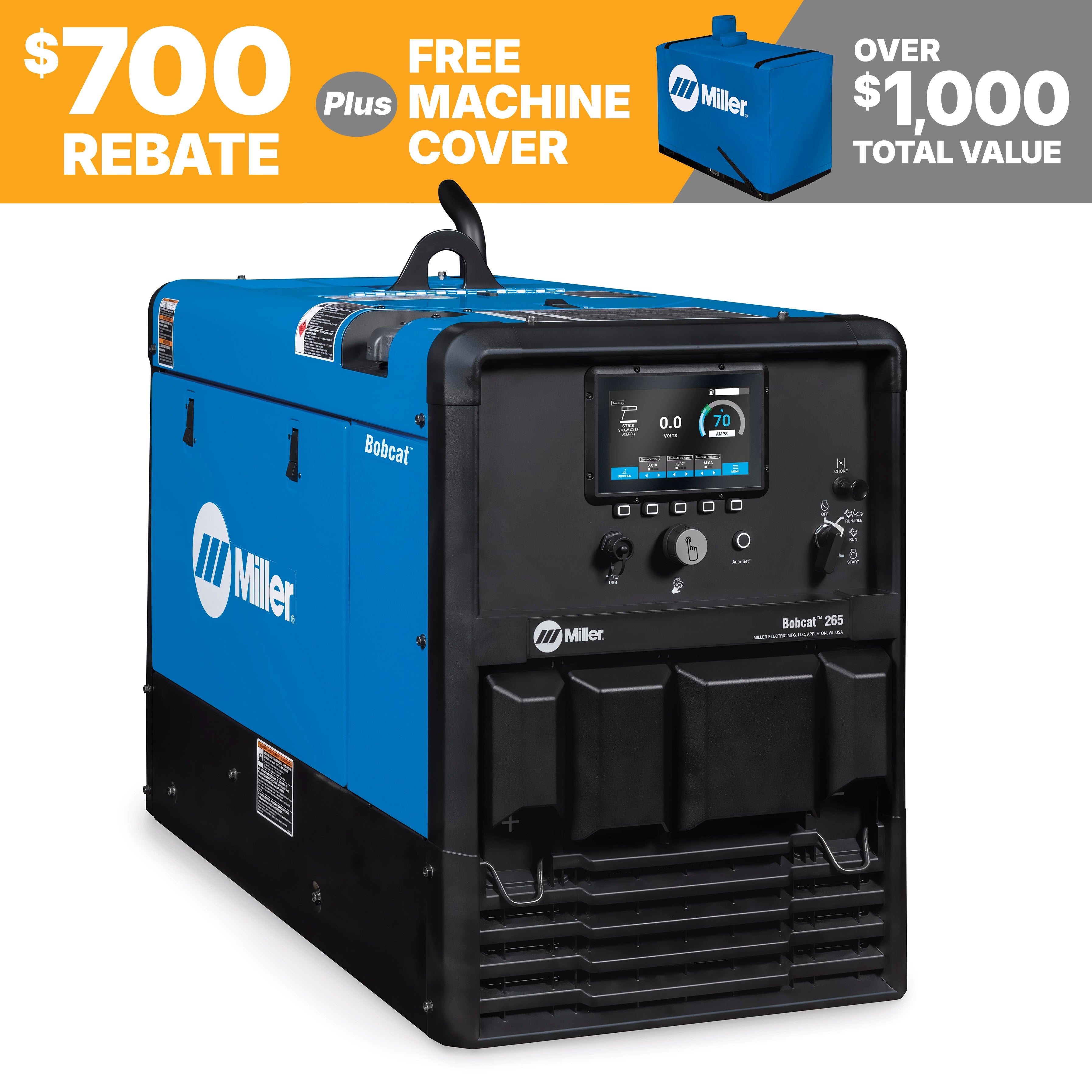 Miller Bobcat 265 Vanguard Welder/Generator (907848)