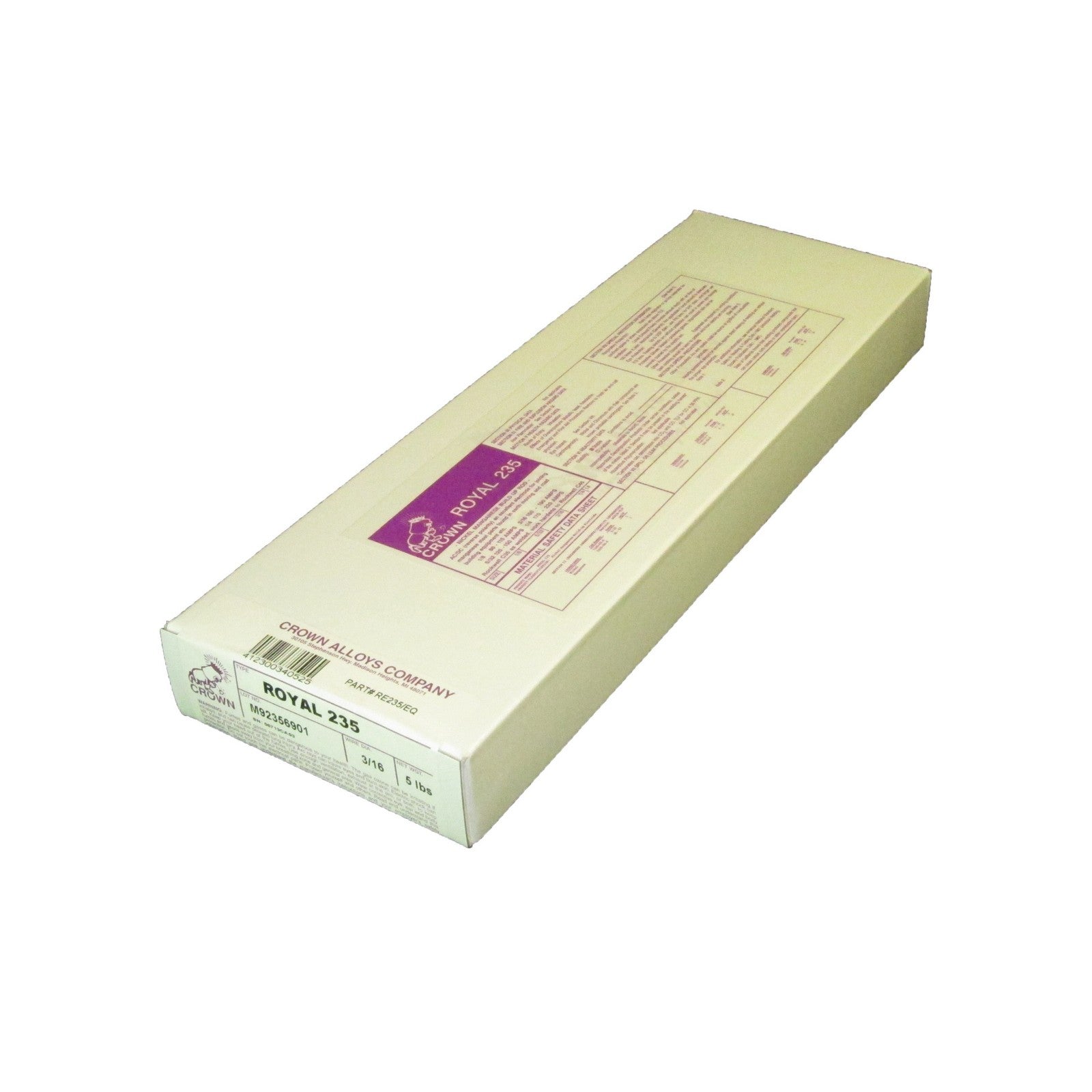 Crown Alloy 3/16 ROYAL 235 Nickel-Manganese ELECTRODE 5 lb BOX (RE235/EQ)
