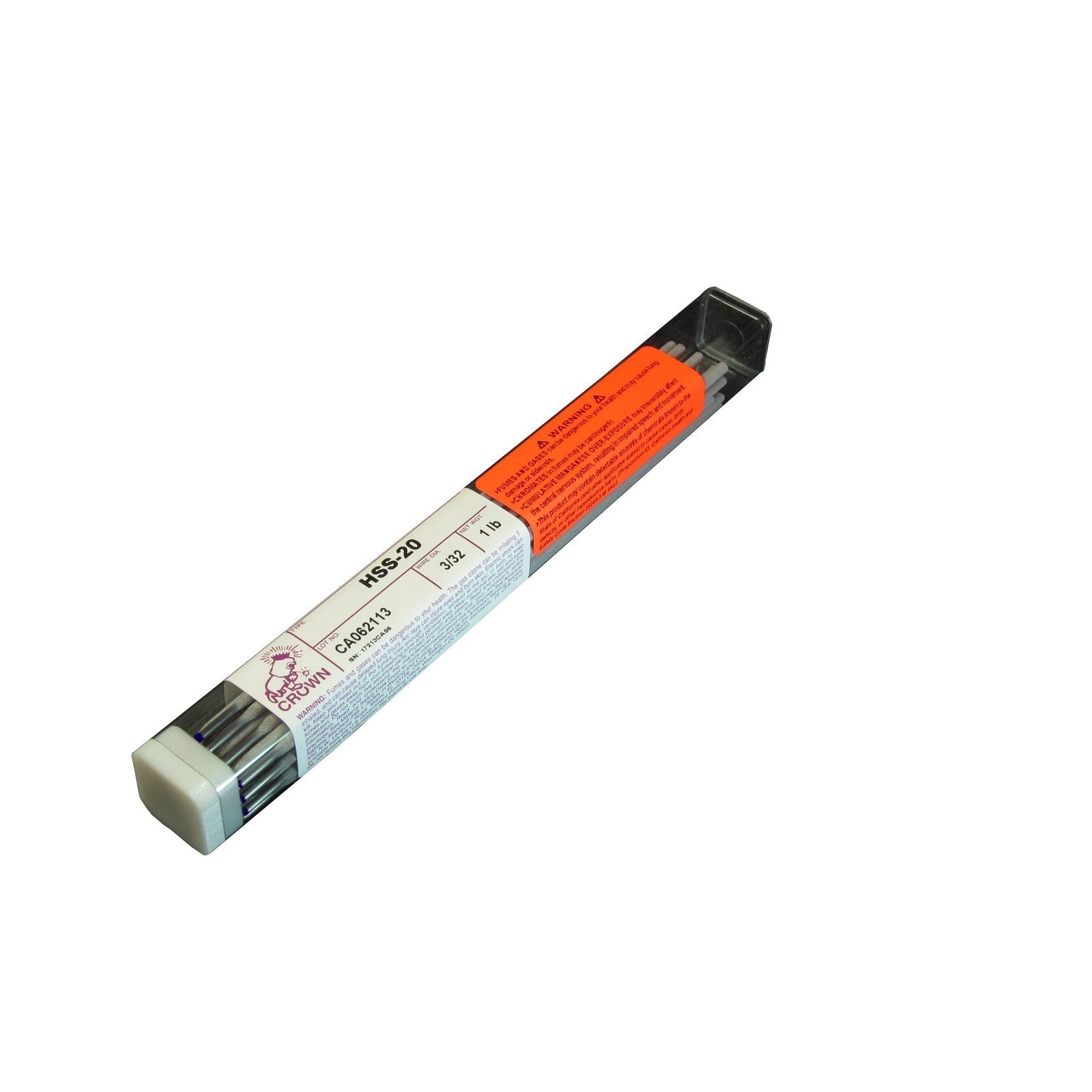 Crown Alloy 3/32 HSS-20 BR.PKG. High Speed (M-1 to M-44) Tool Steel ELECTRODE 1 lb TUBE (TEHSS/EN-BP)