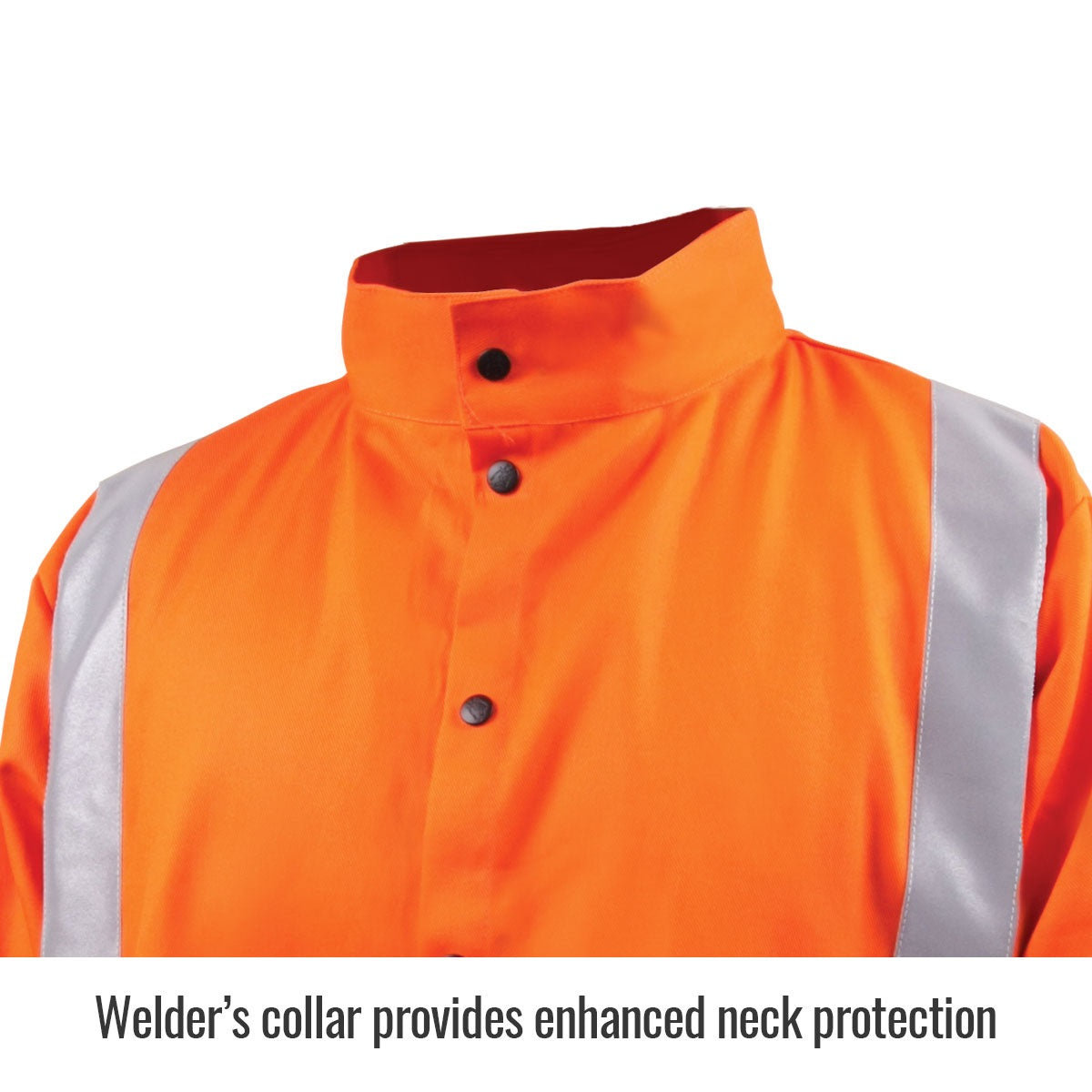 Revco Black Stallion 9oz Orange Safety Welding Jacket w/FR Reflective Tape (JF1012-OR)