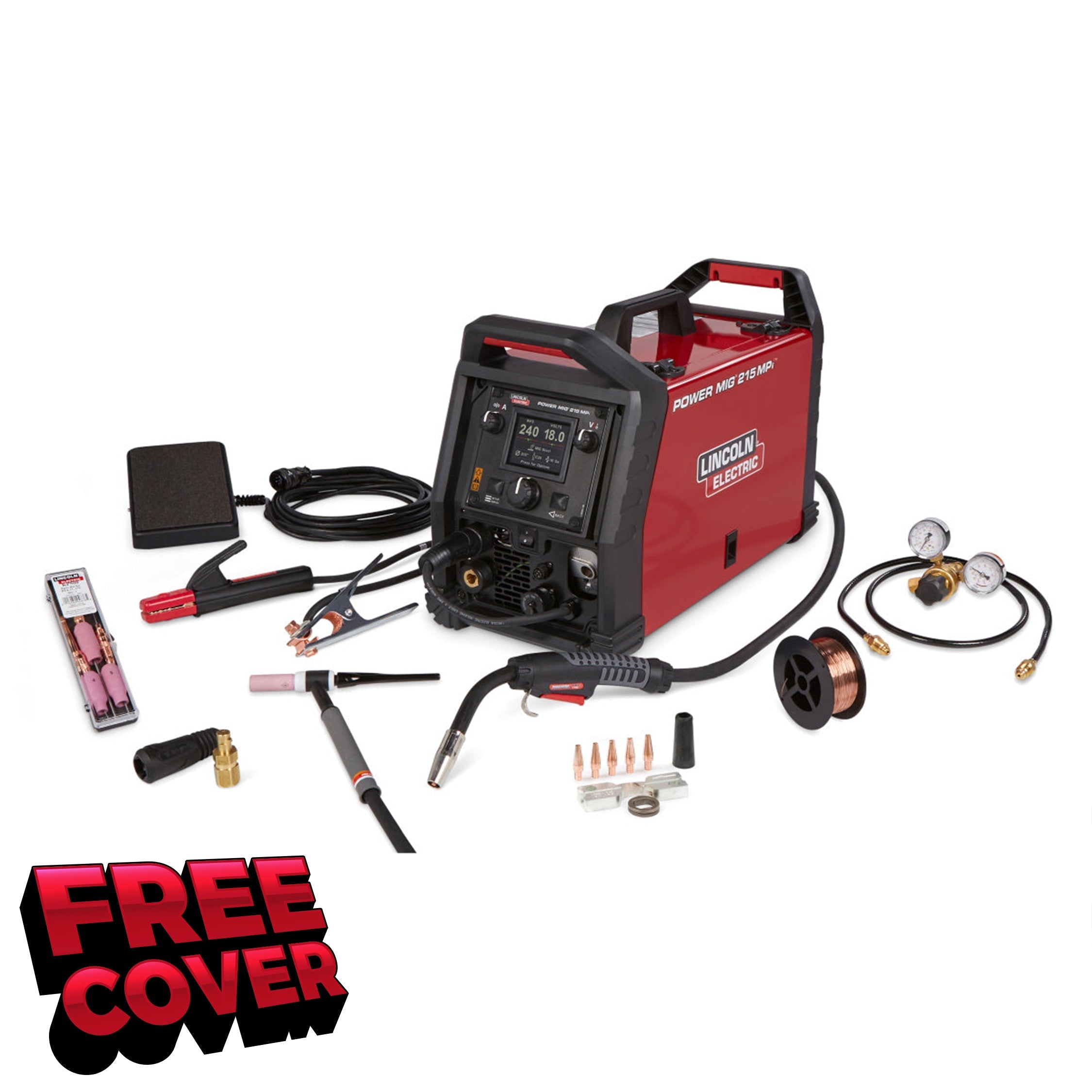 Lincoln Power MIG 215 MPi Multi Process Welder - TIG One Pak (K4878-1)