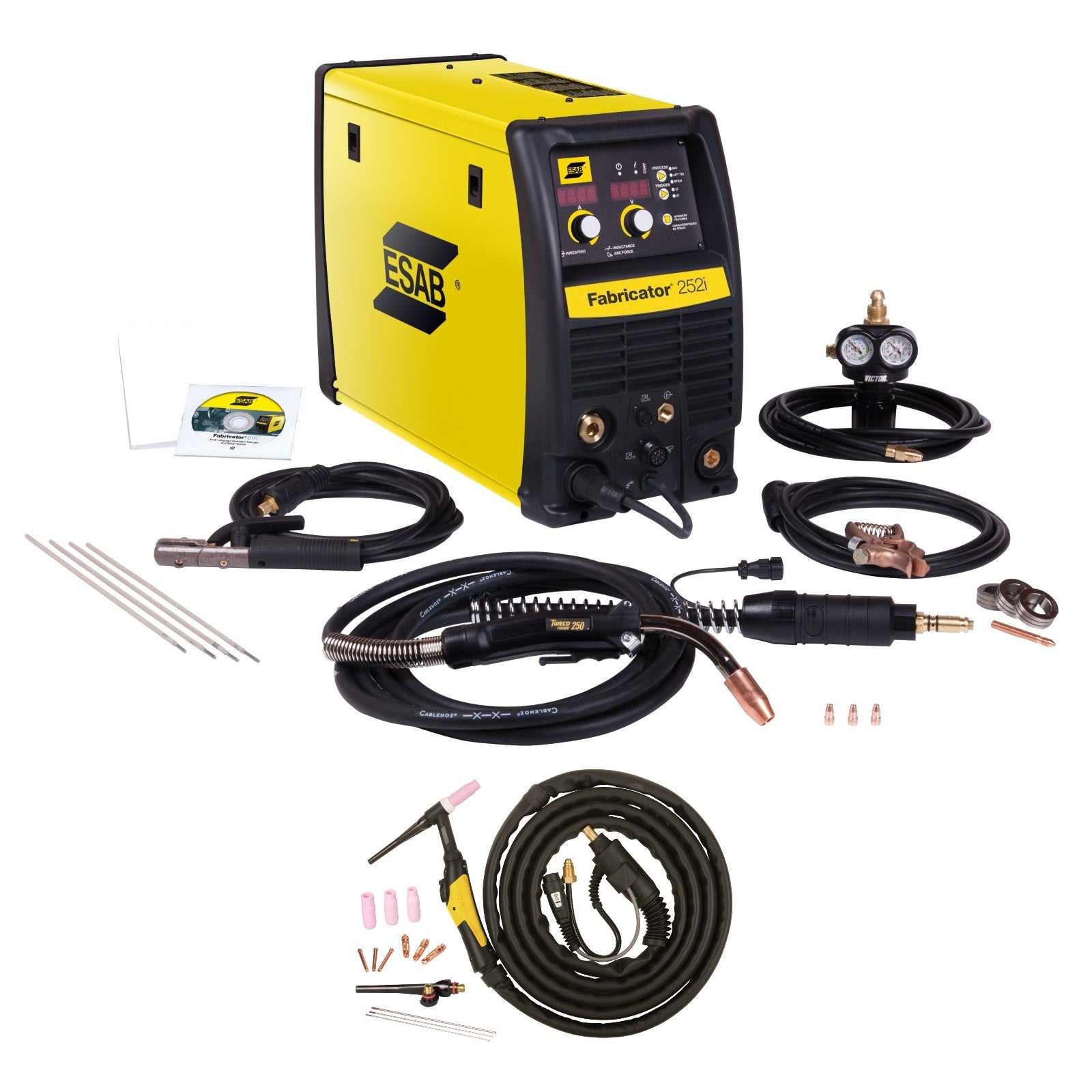 ESAB Fabricator 252I MIG, TIG, Stick Welder Pkg. With TIG Torch (W1004401, W4013600)
