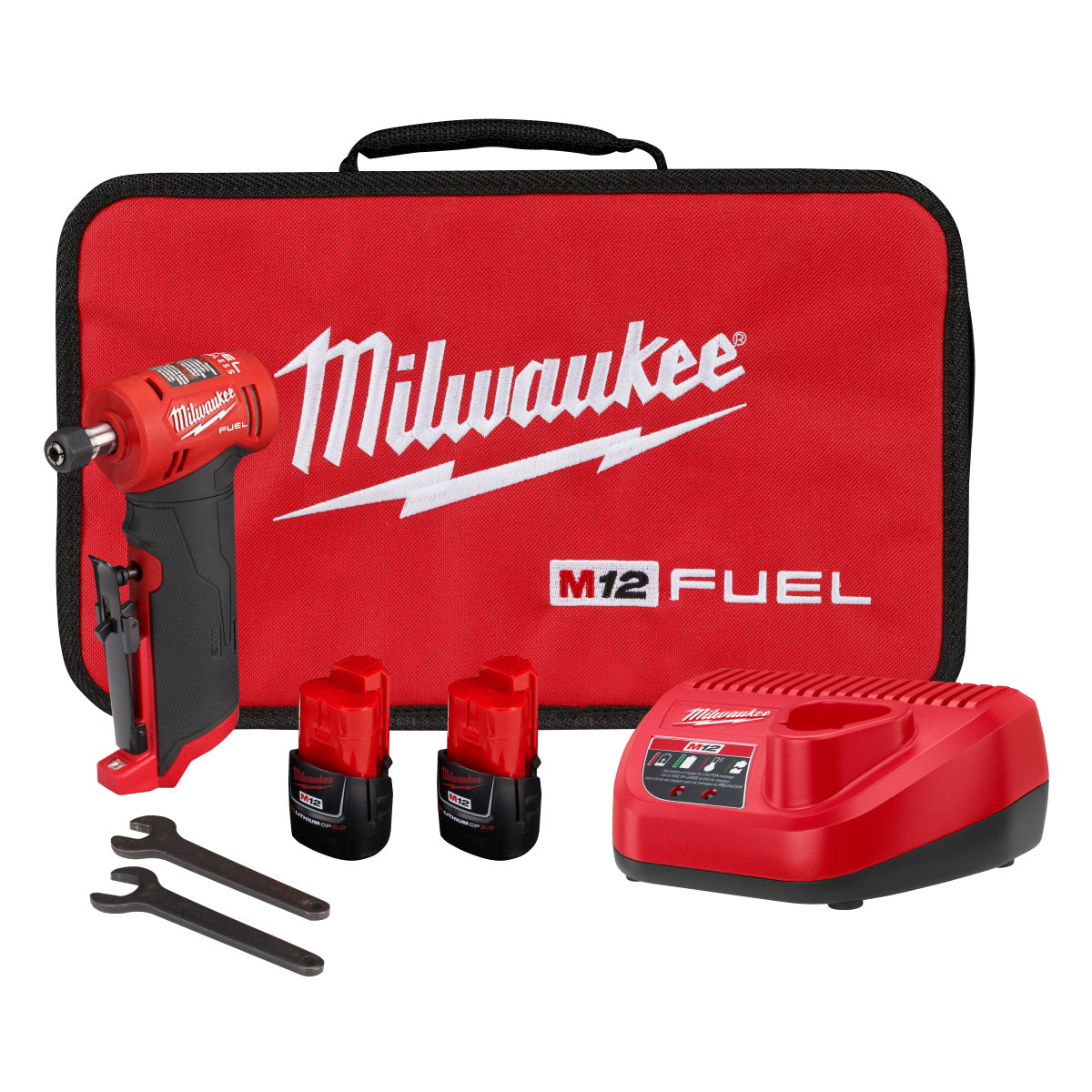 Milwaukee M12 FUEL 1/4 Inch Right Angle Die Grinder 2 Battery Kit (2485-22)