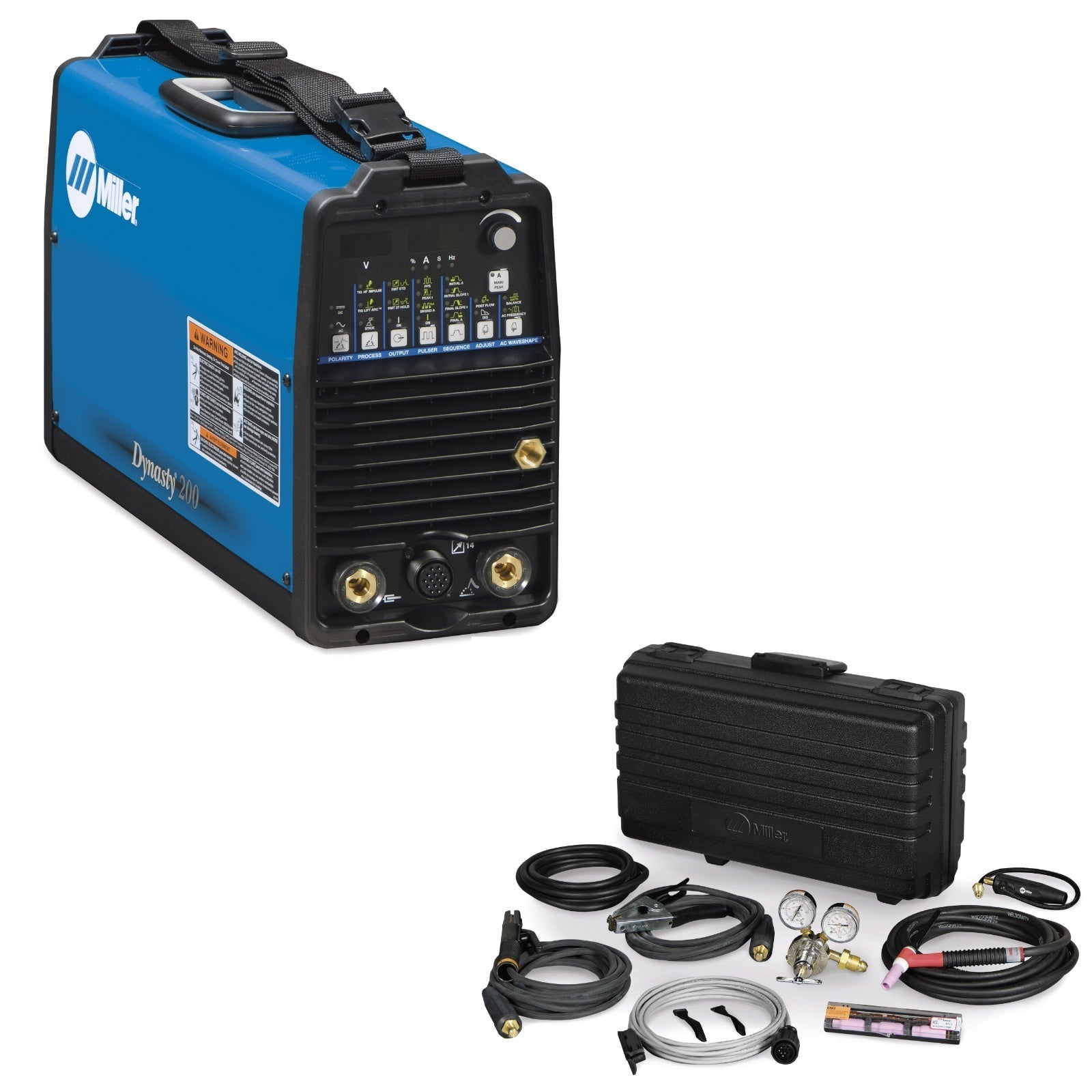 Miller Dynasty 200 DX TIG Welder and Air-Cooled Contractor Kit with Fingertip Control (951175)