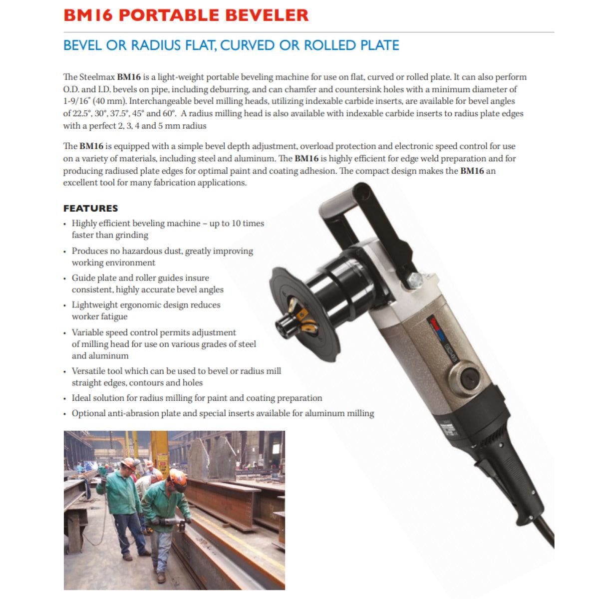 Steelmax 115V BM16 Portable Beveling Machine (SM-BM16)