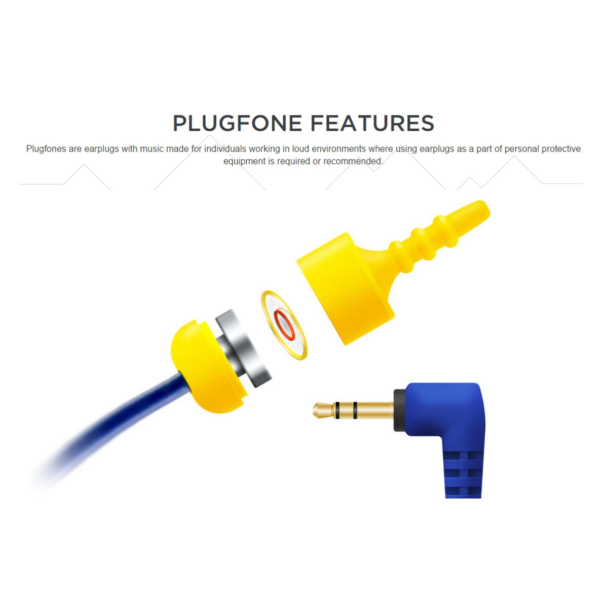 Plugfones Contractor VL Yellow Earplug Headphones