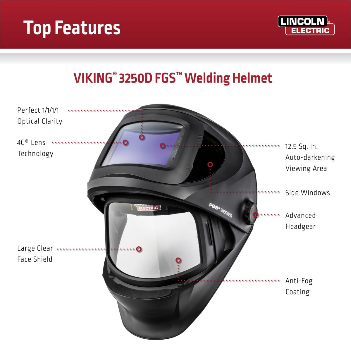 Lincoln Viking 3250D FGS Welding Helmet (K3540-3)